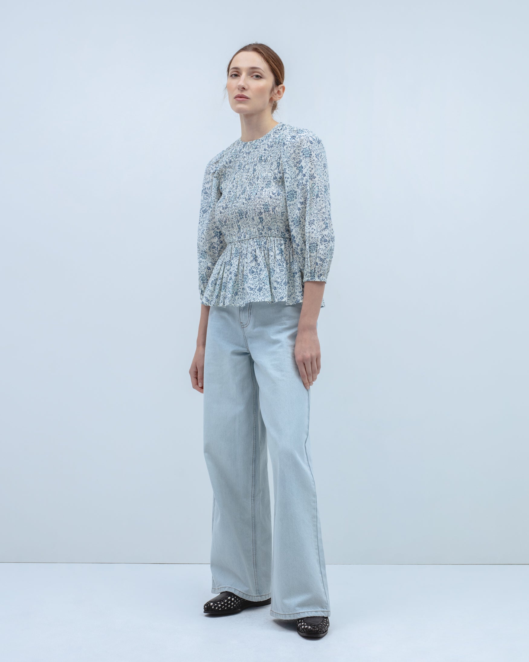 Blusa Nido de Abeja Estampado Floral