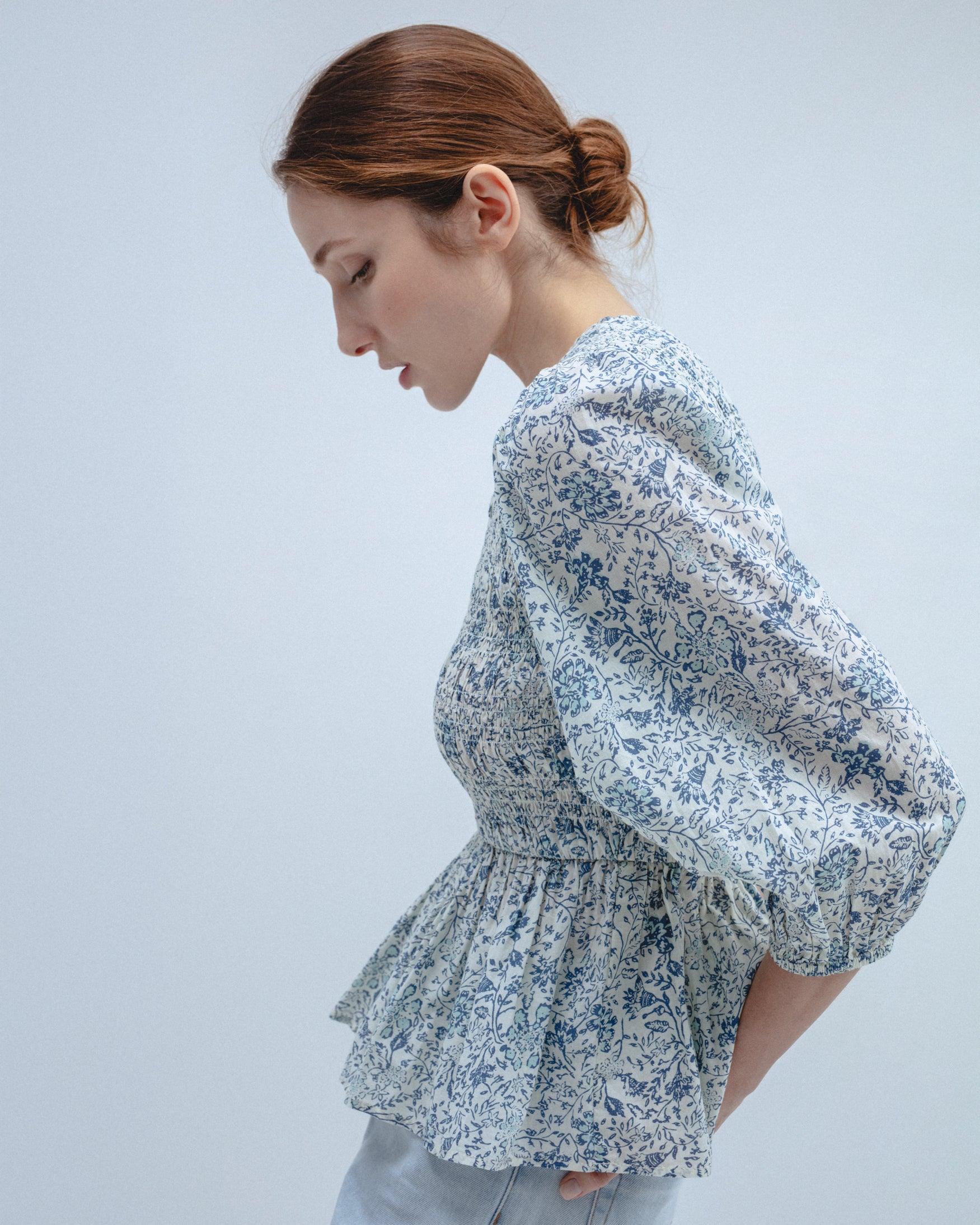 Blusa Nido de Abeja Estampado Floral