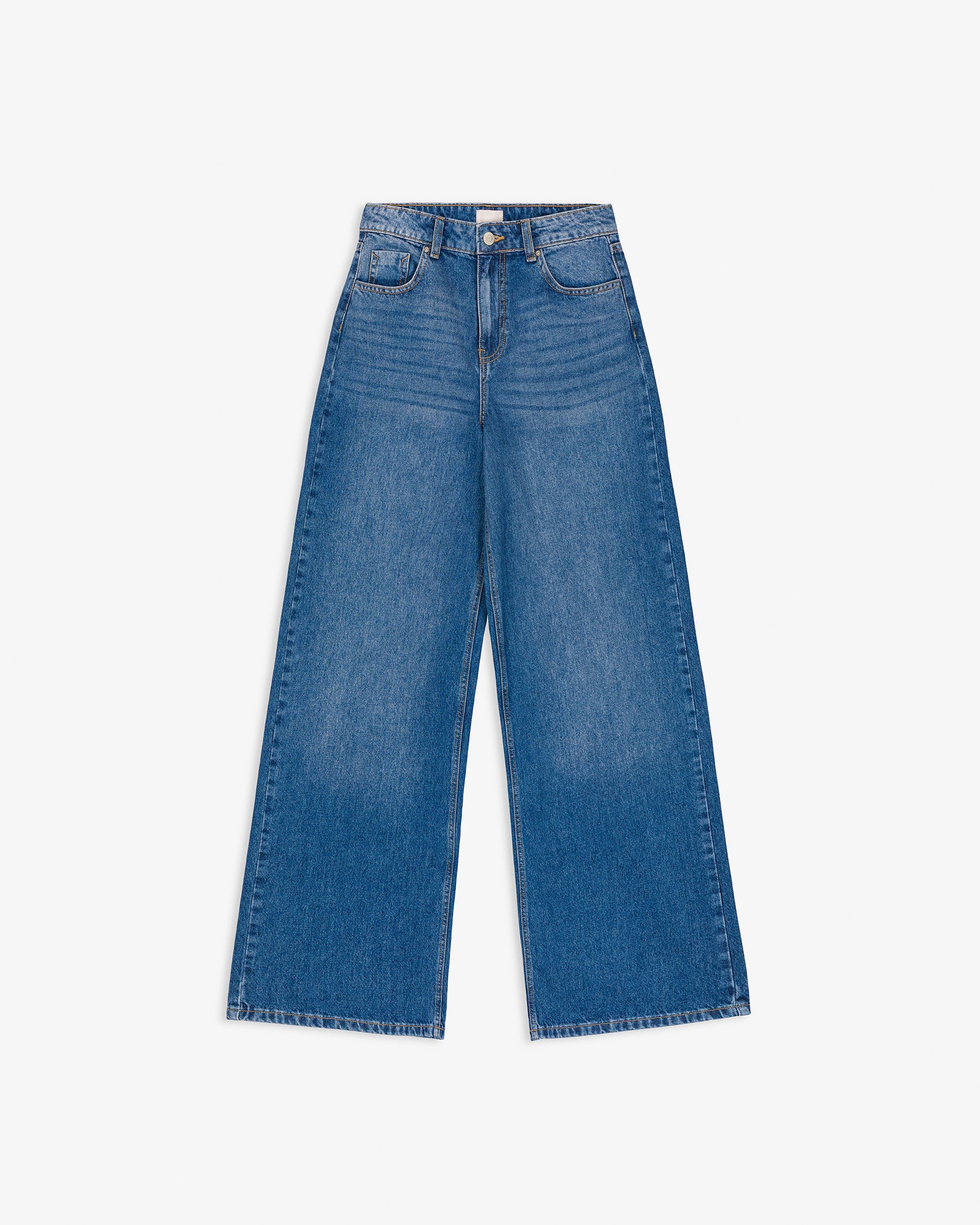 Jeans Wide Leg Tiro Alto