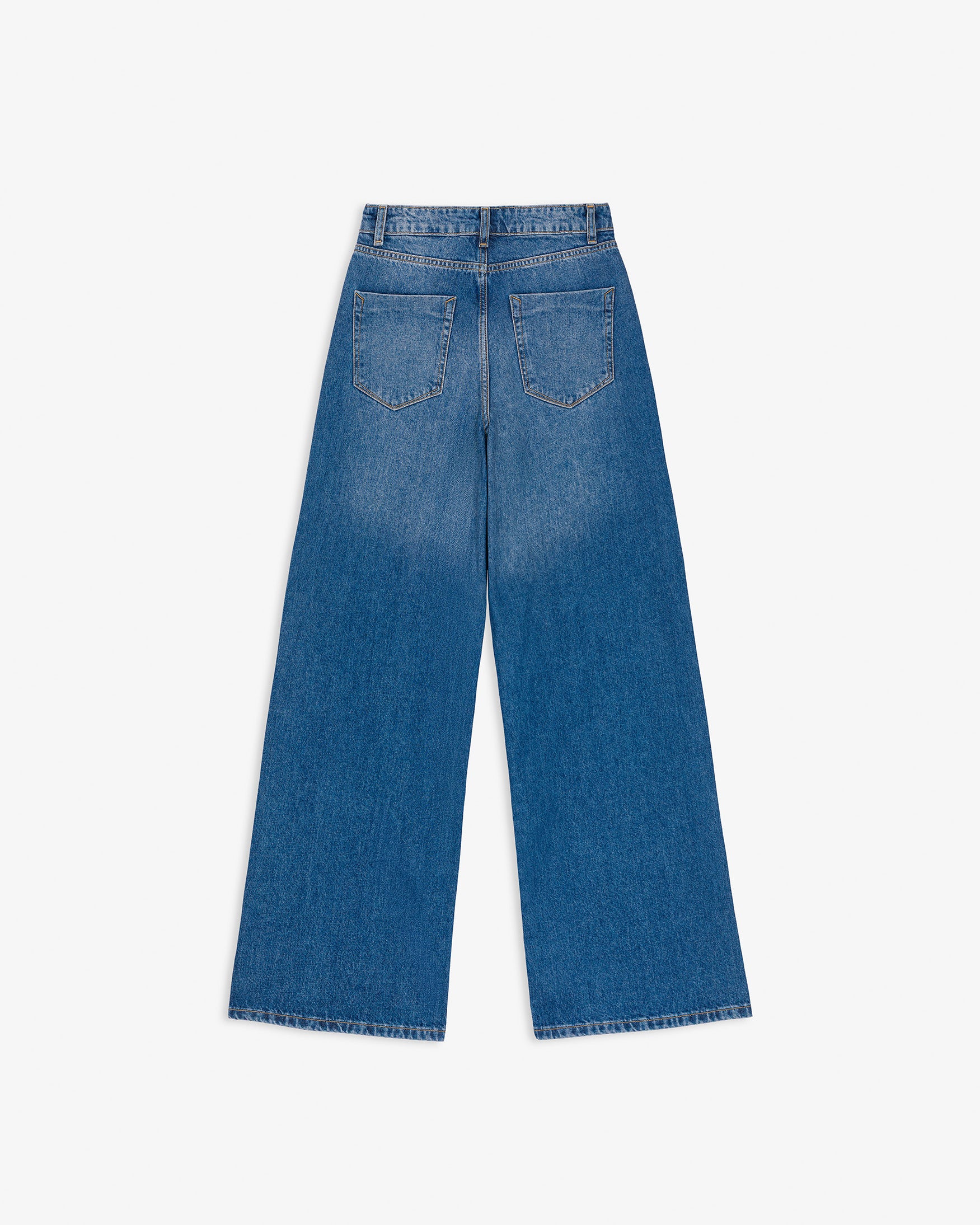 Jeans Wide Leg Tiro Alto