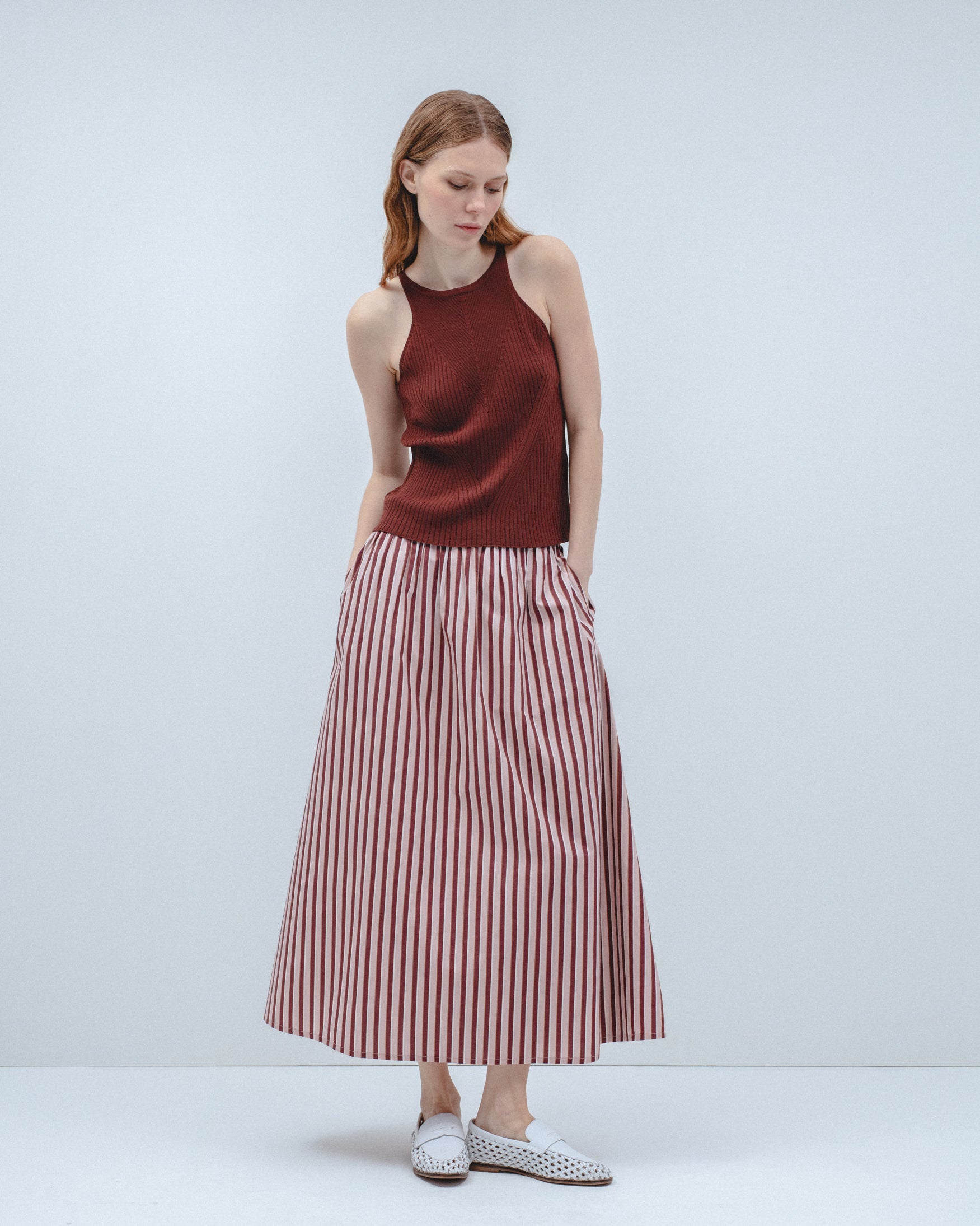 Top Punto Halter Rayas