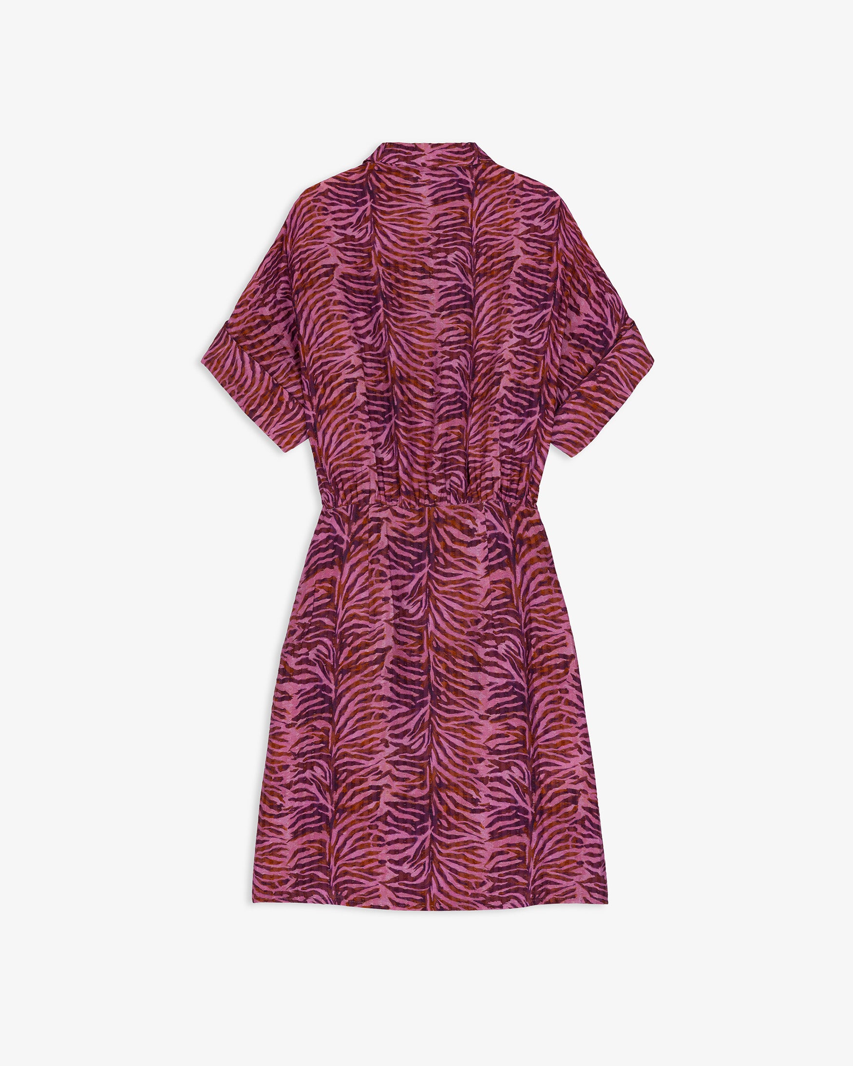 Vestido Corto Camisero Estampado Animal