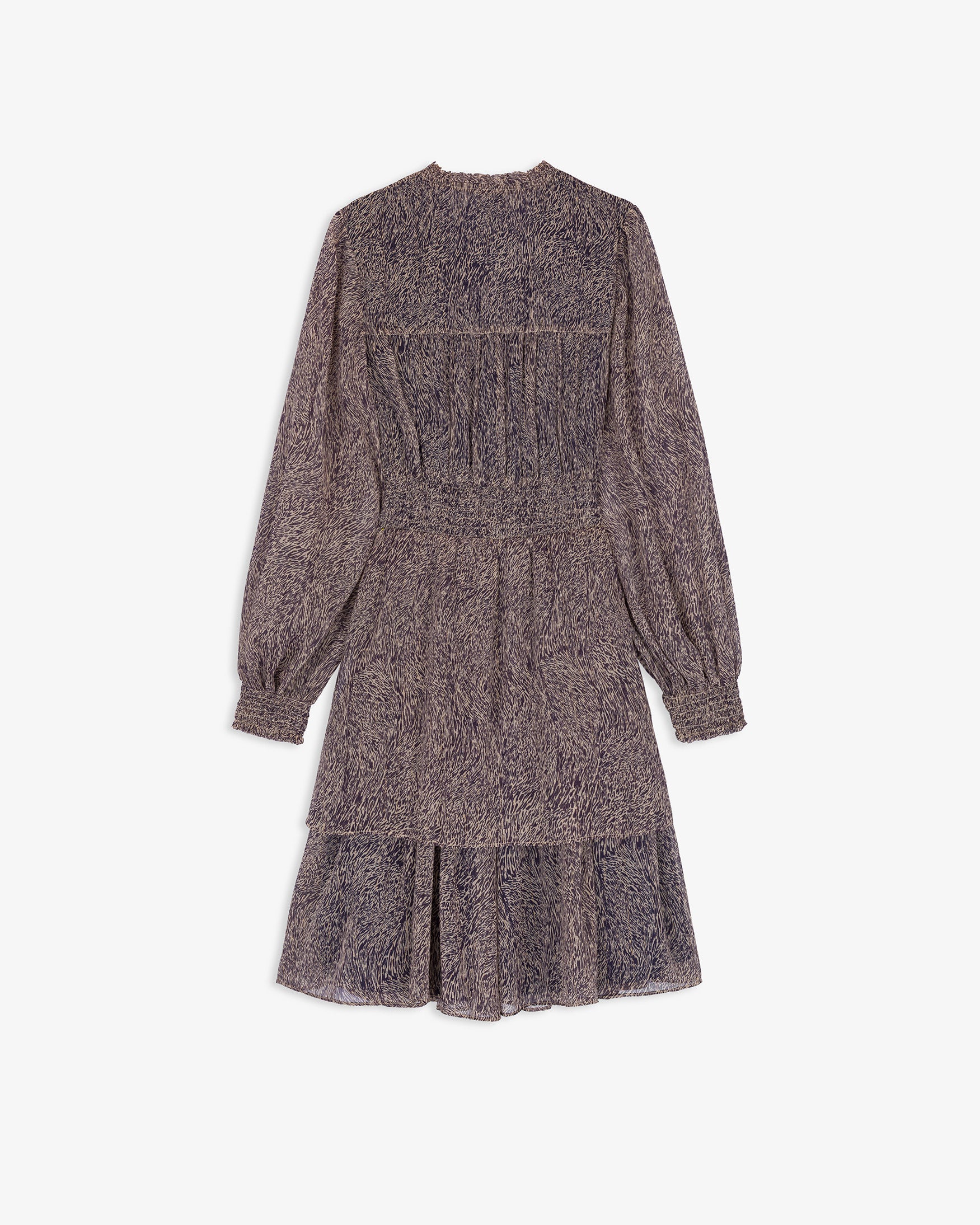 Vestido Corto Gasa Estampado Volantes