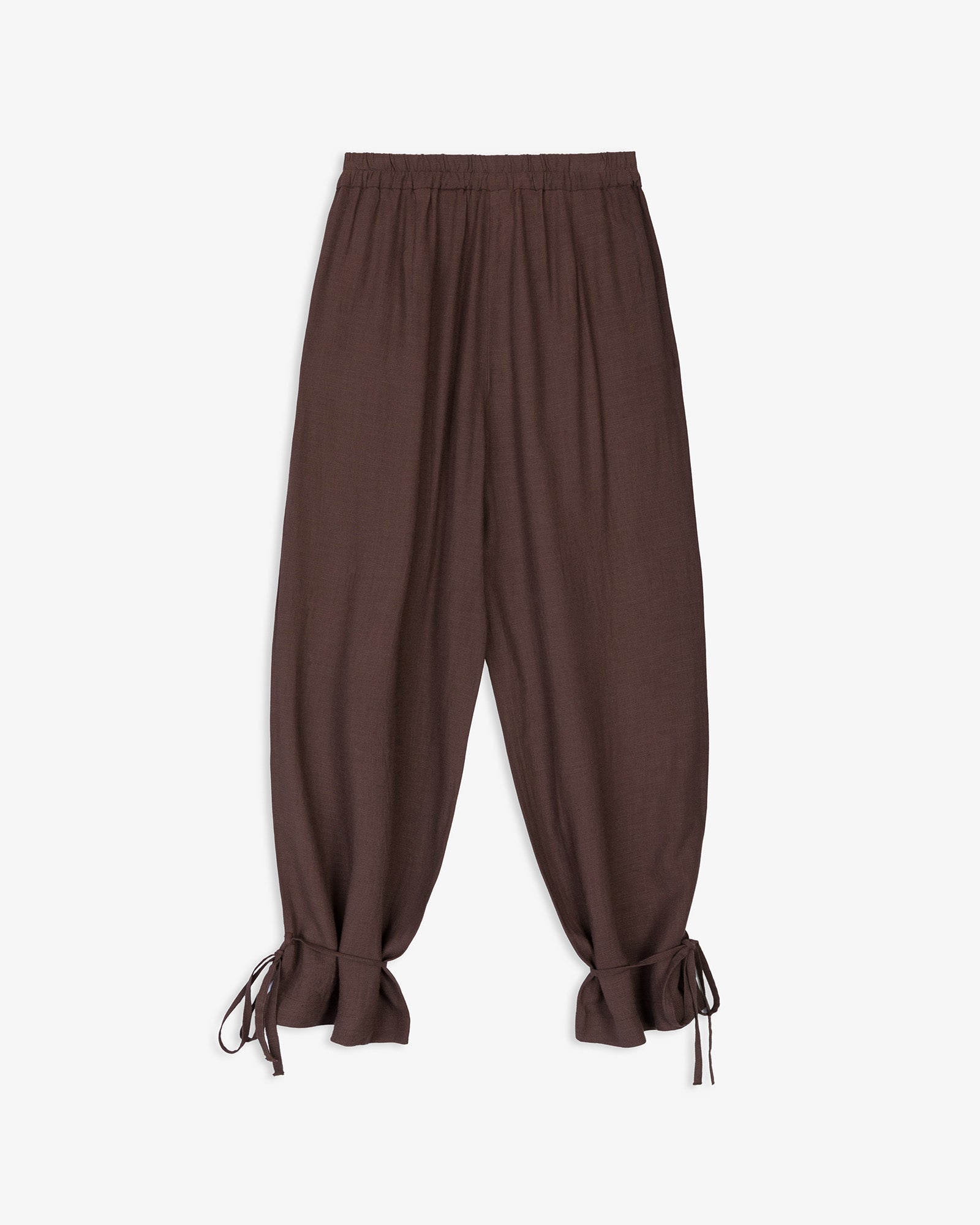 Pantalón Pliegues Bajo Lazos