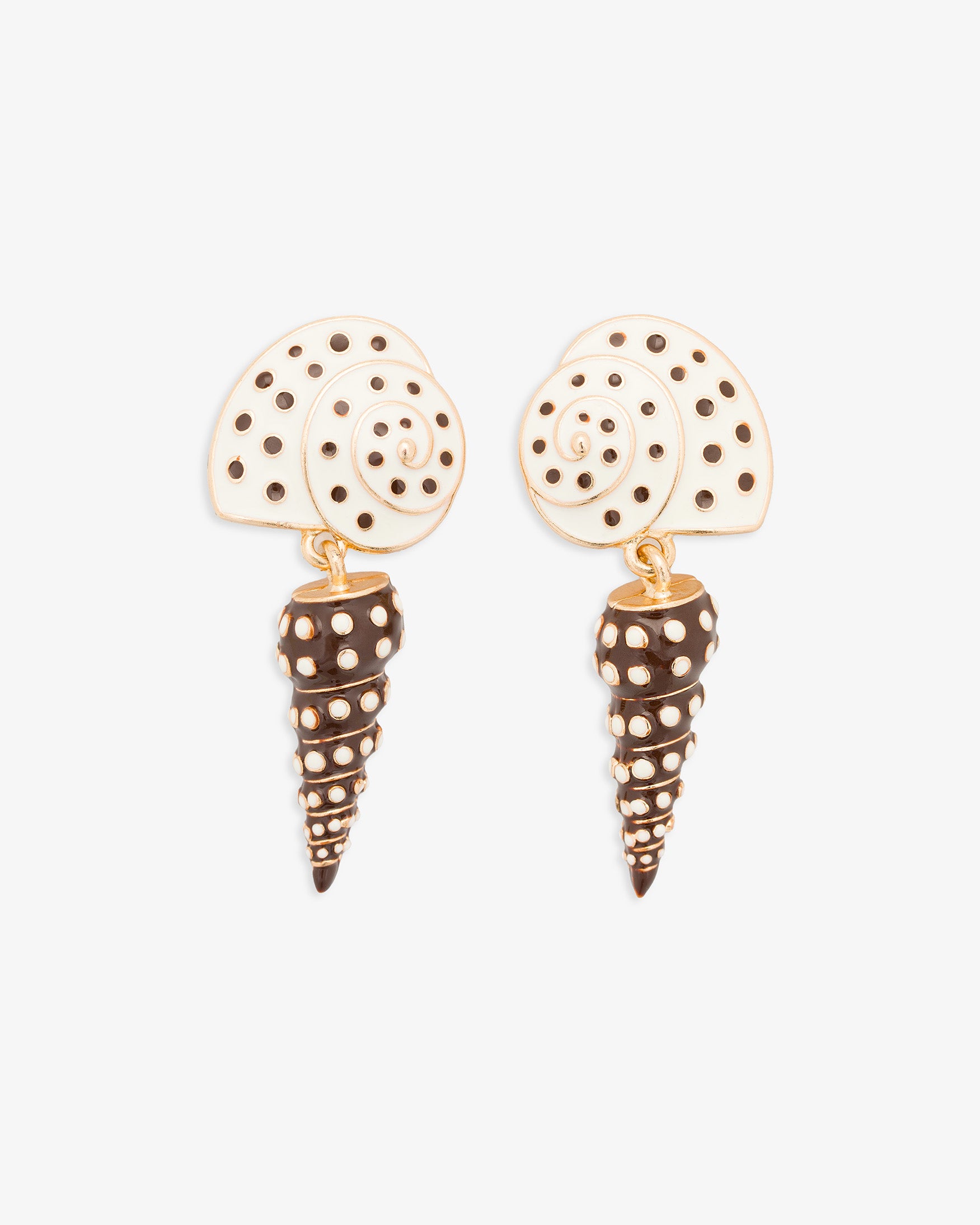 Pendientes Concha Esmalte Polka Dots