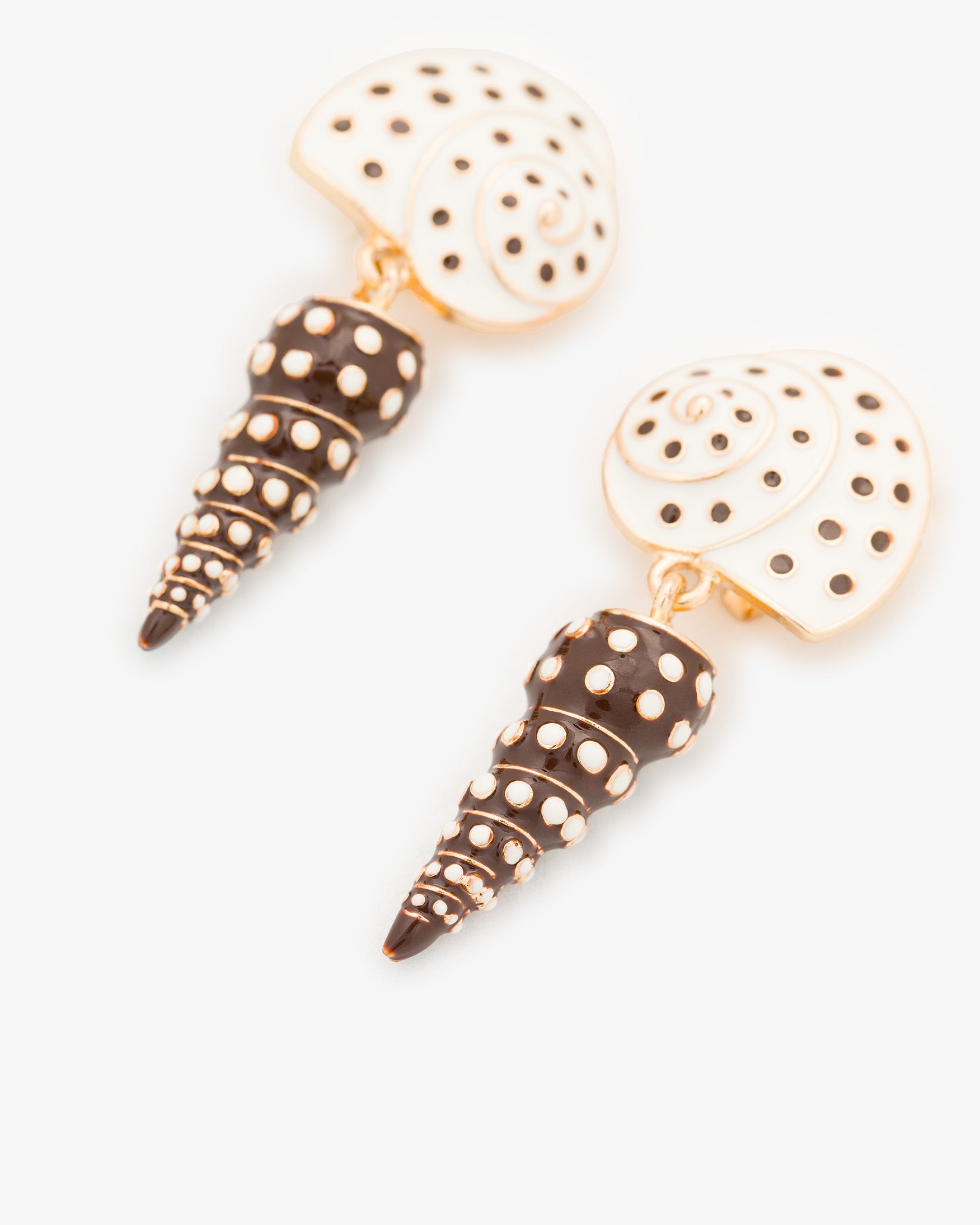 Pendientes Concha Esmalte Polka Dots
