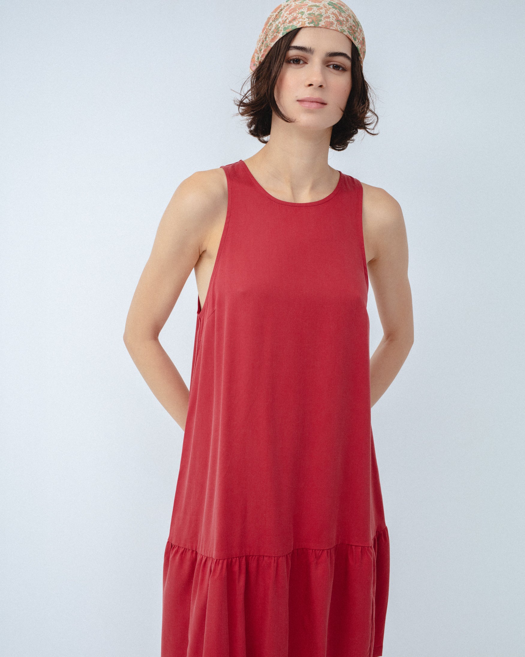 Vestido Corto Evasé Volante