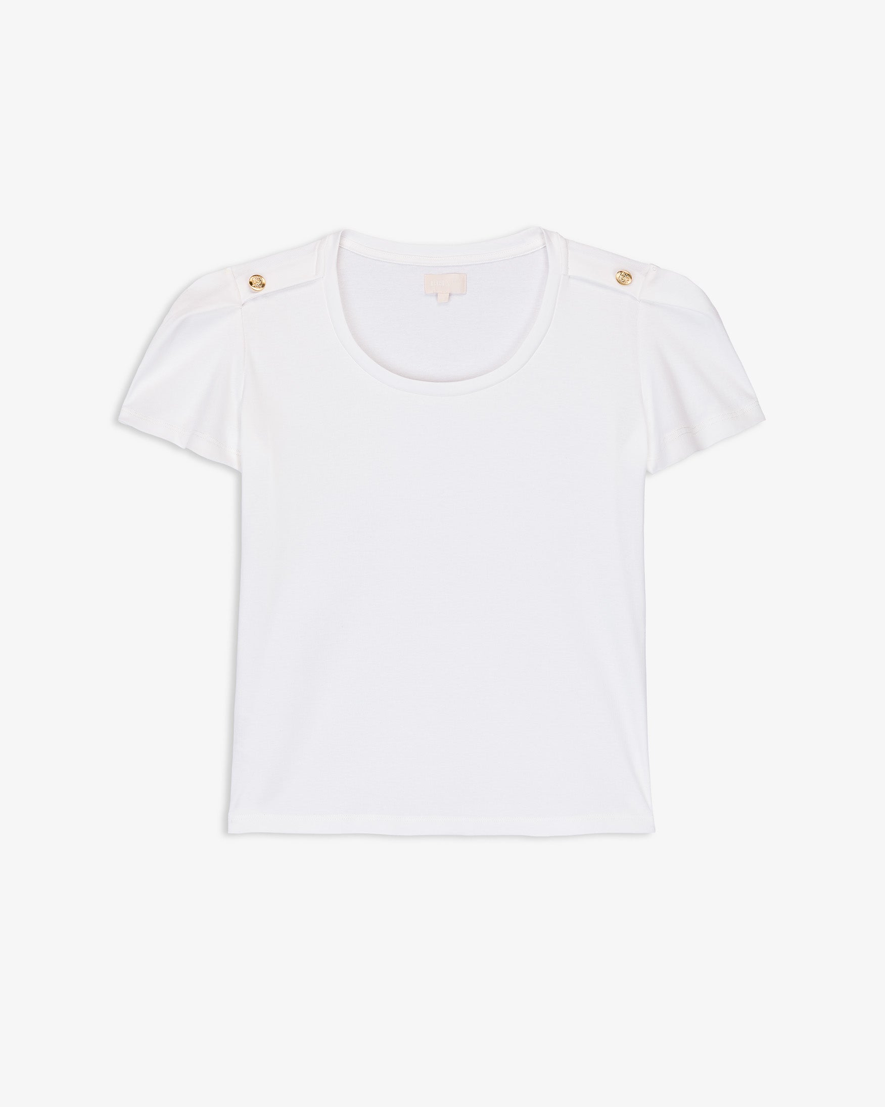 Camiseta Manga Corta Pliegues Botones