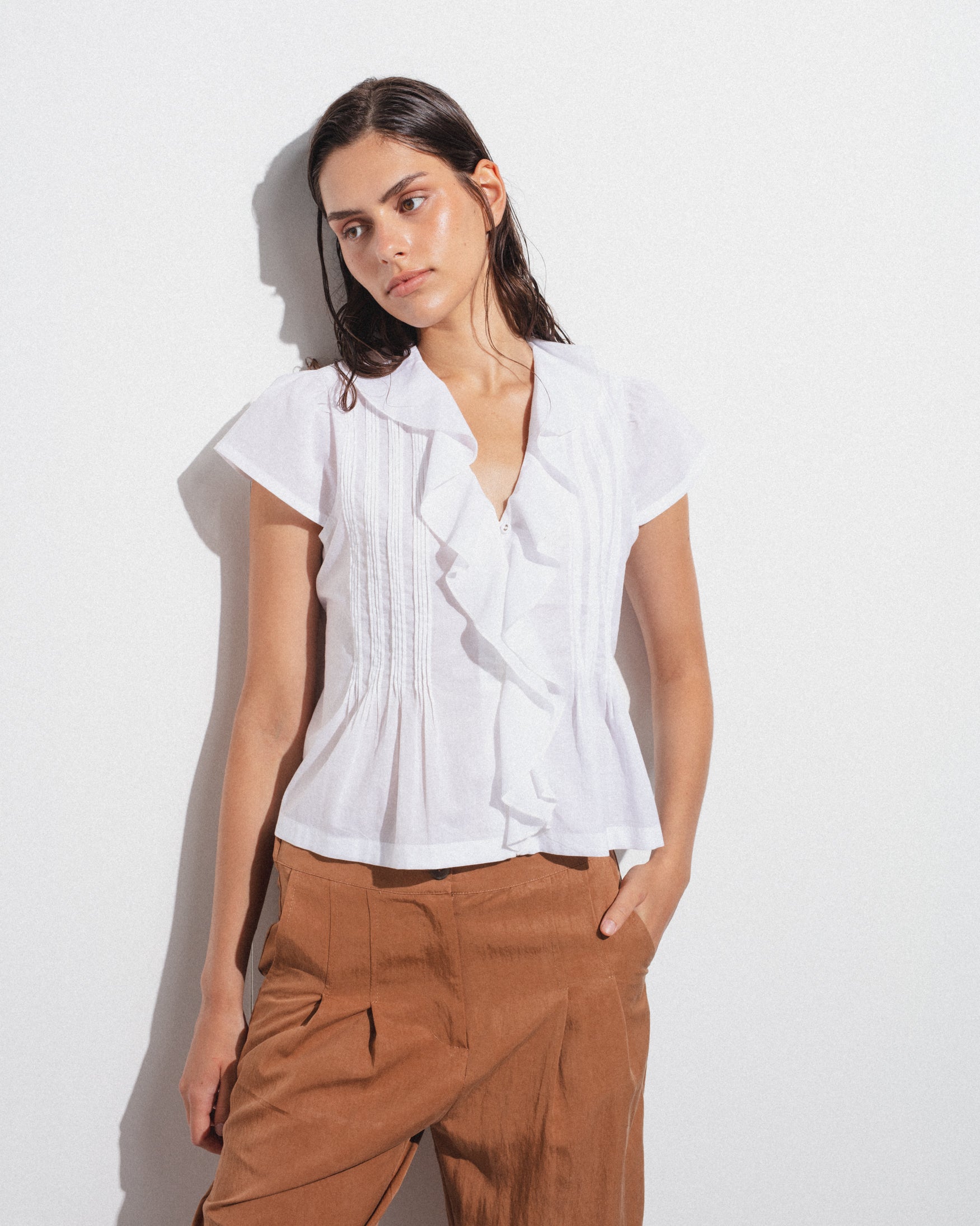 Blusa Algodón Mini Jaretas