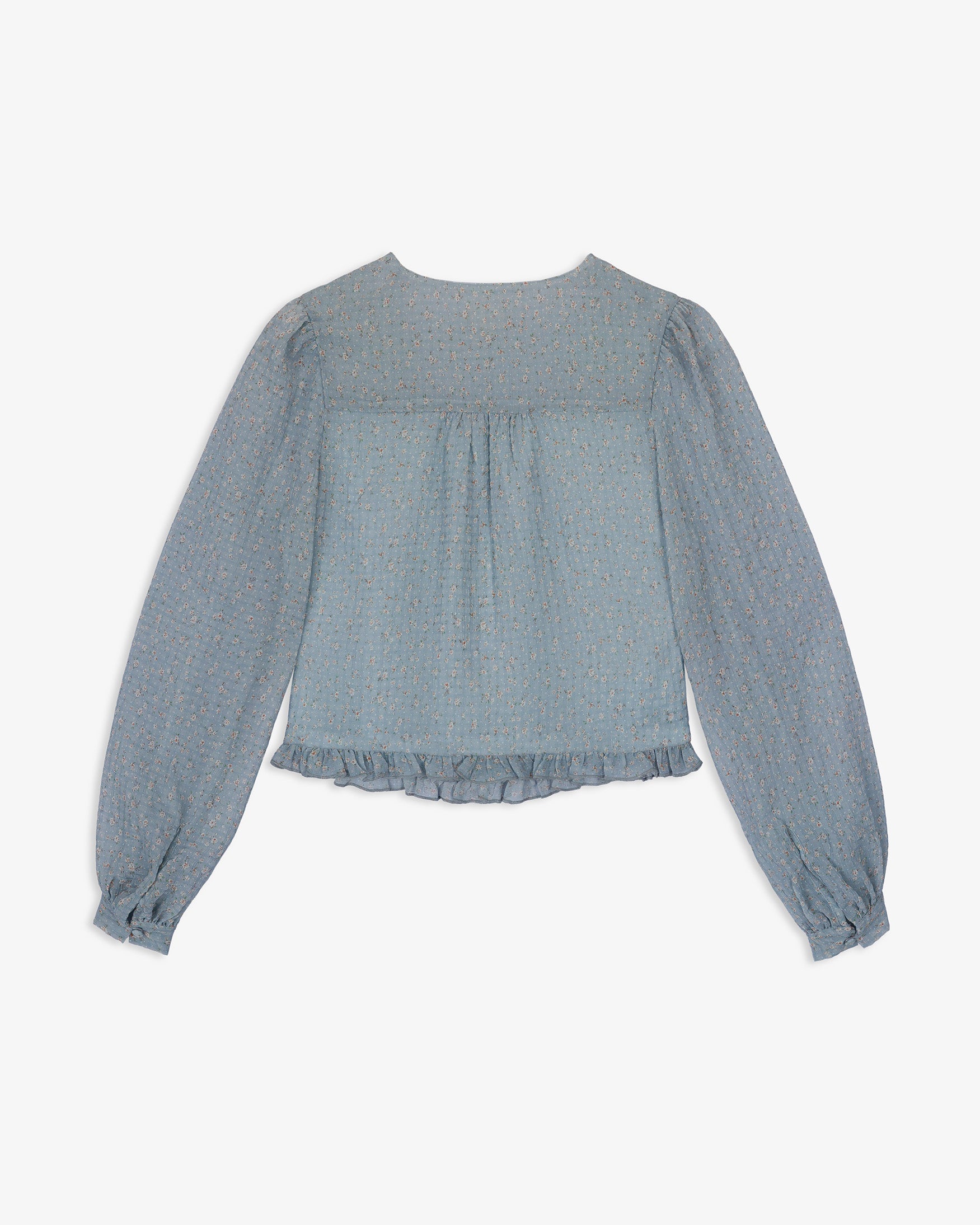 Blusa Estampado Flores Nido de Abeja