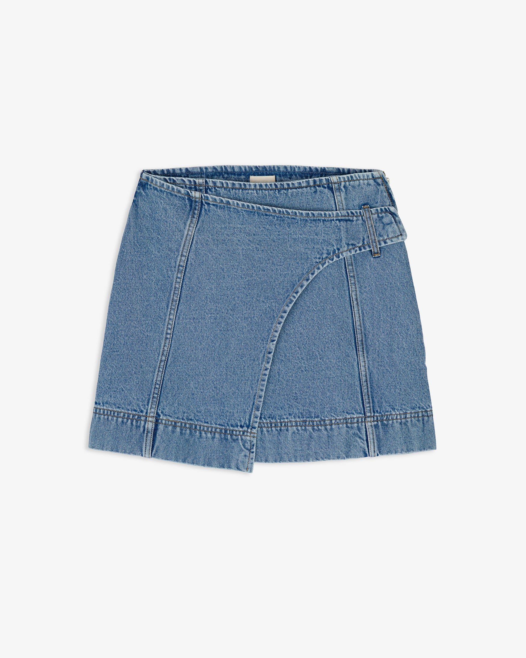 Falda Mini Denim Cruzada