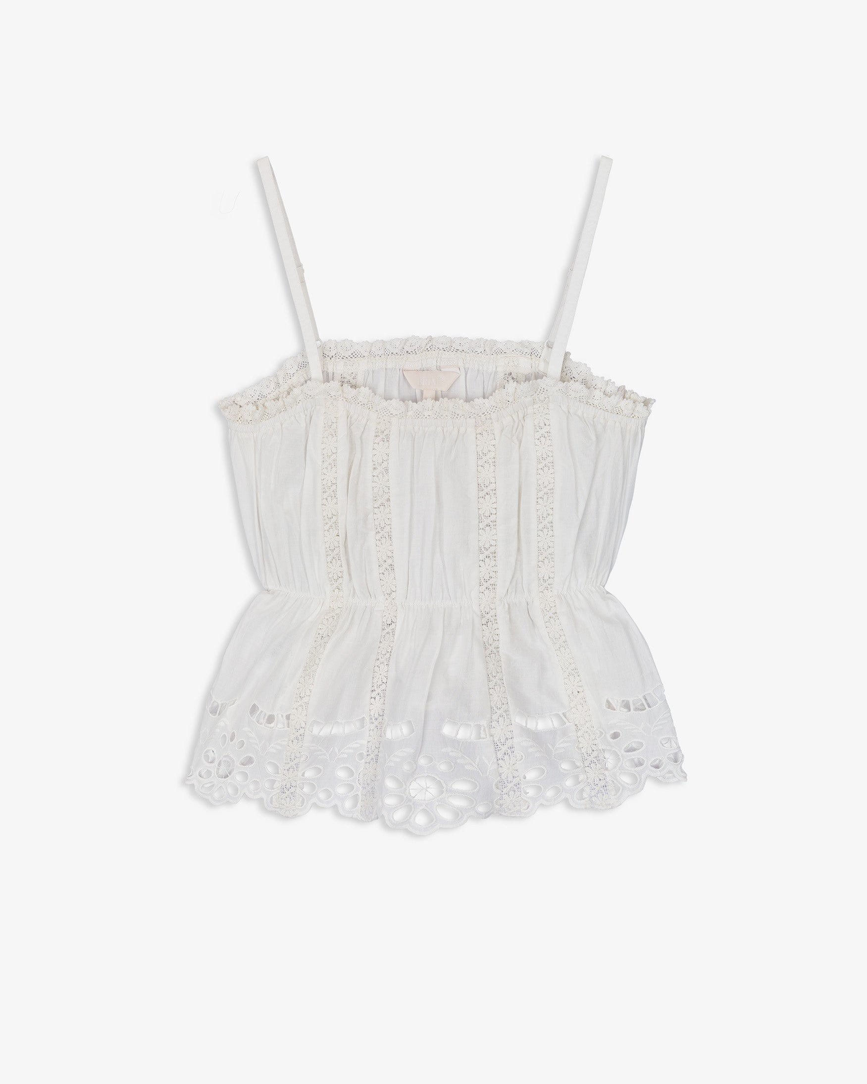 Top Tirantes Bordados Perforados