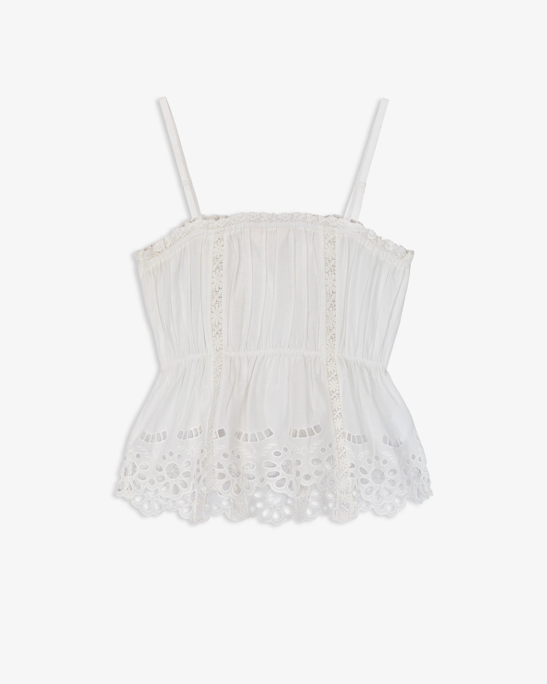 Top Tirantes Bordados Perforados