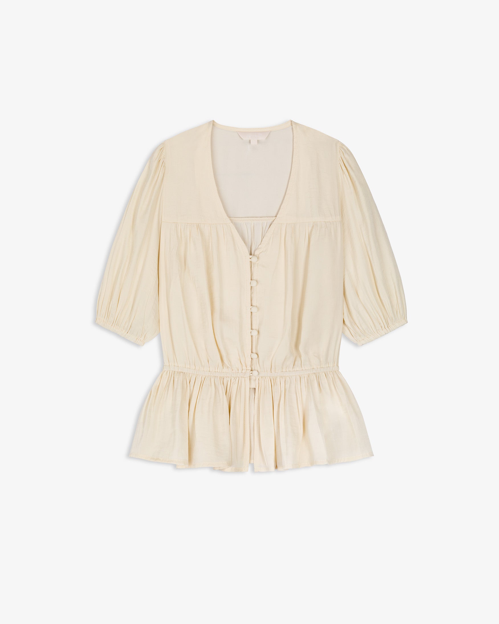 Blusa Fluida Botones Volante