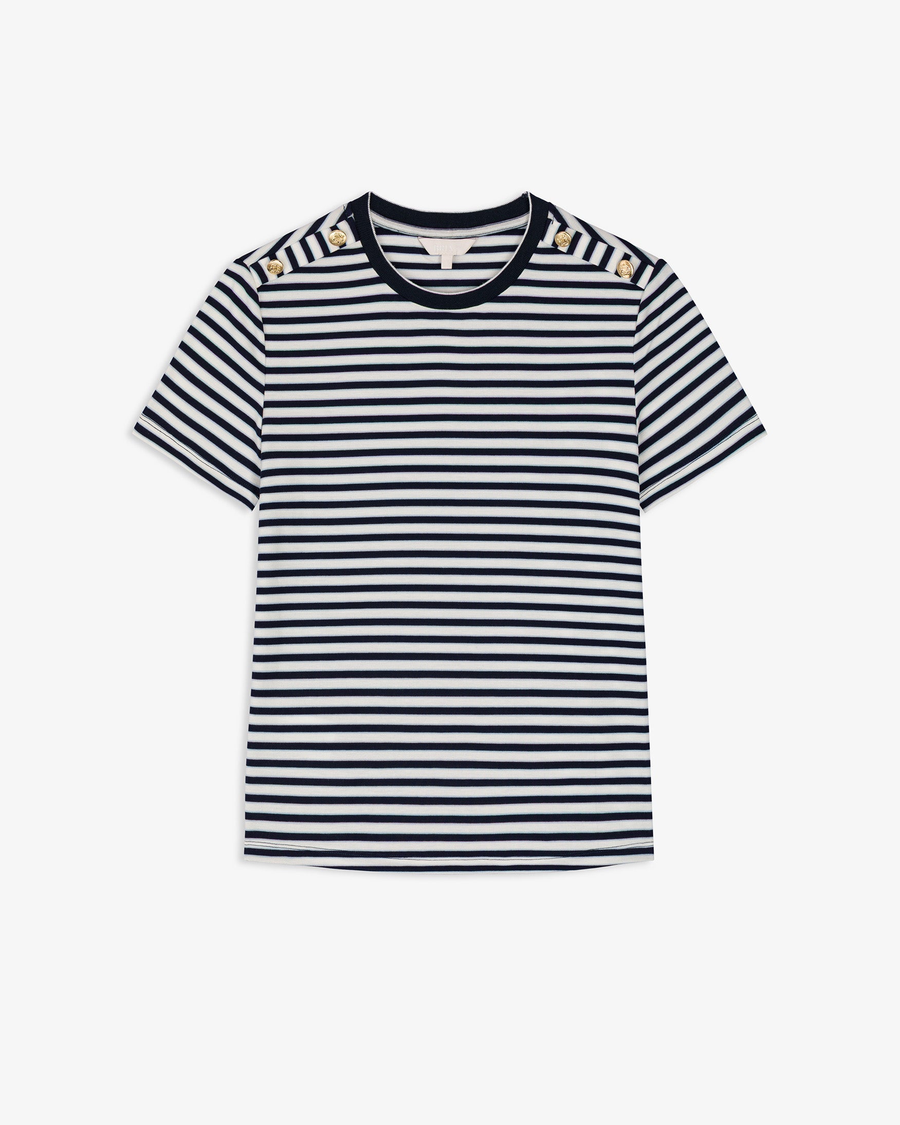 Camiseta Rayas Botones Hombro