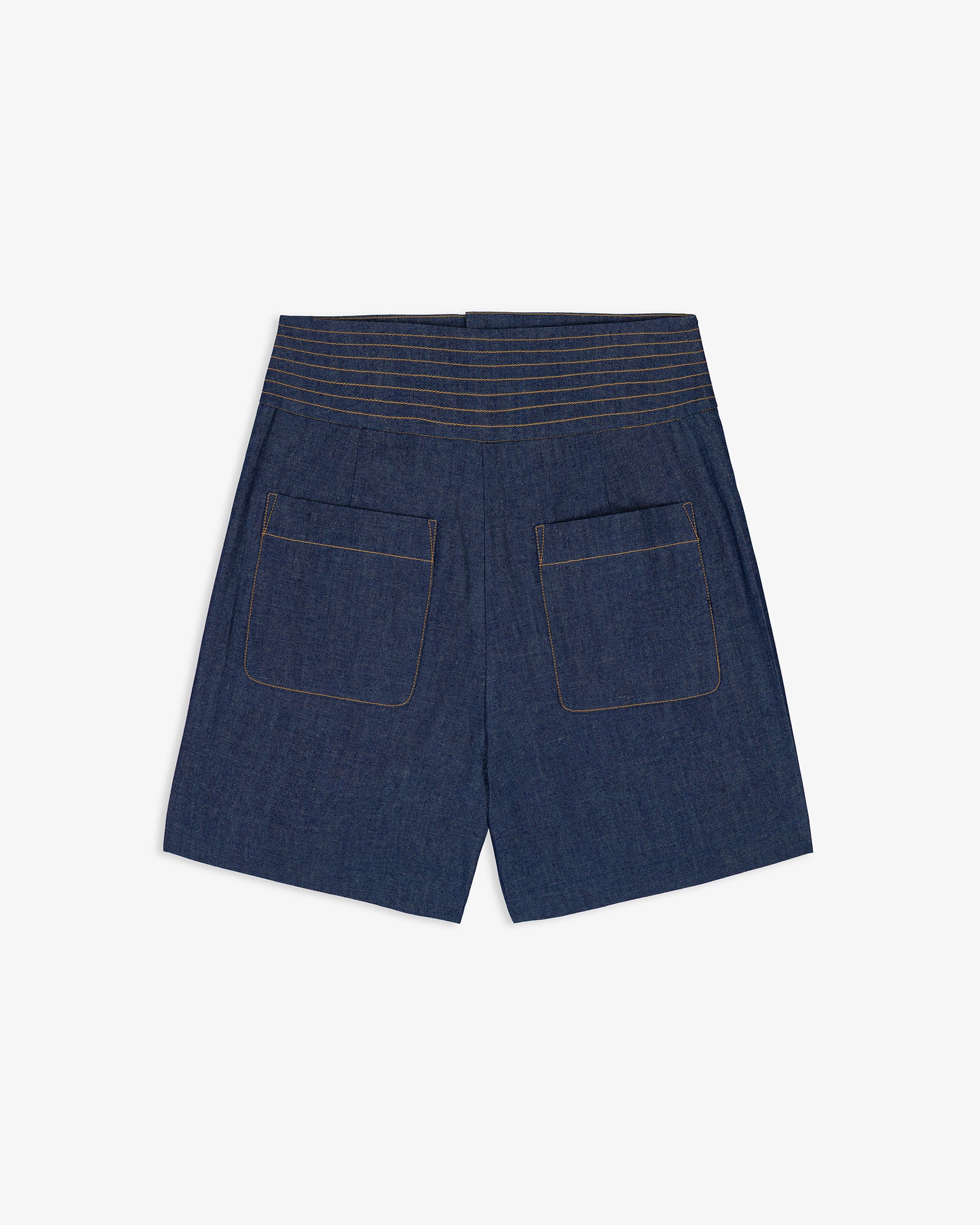 Bermuda Denim Pespuntes Bolsillos
