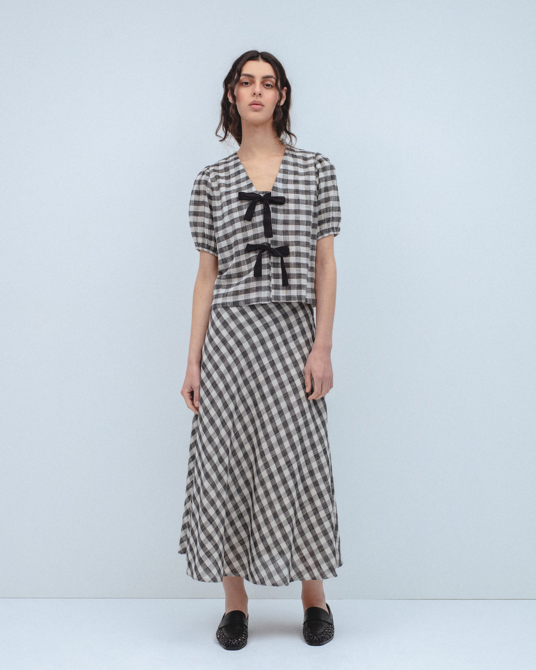Blusa Cuadro Vichy Lazos