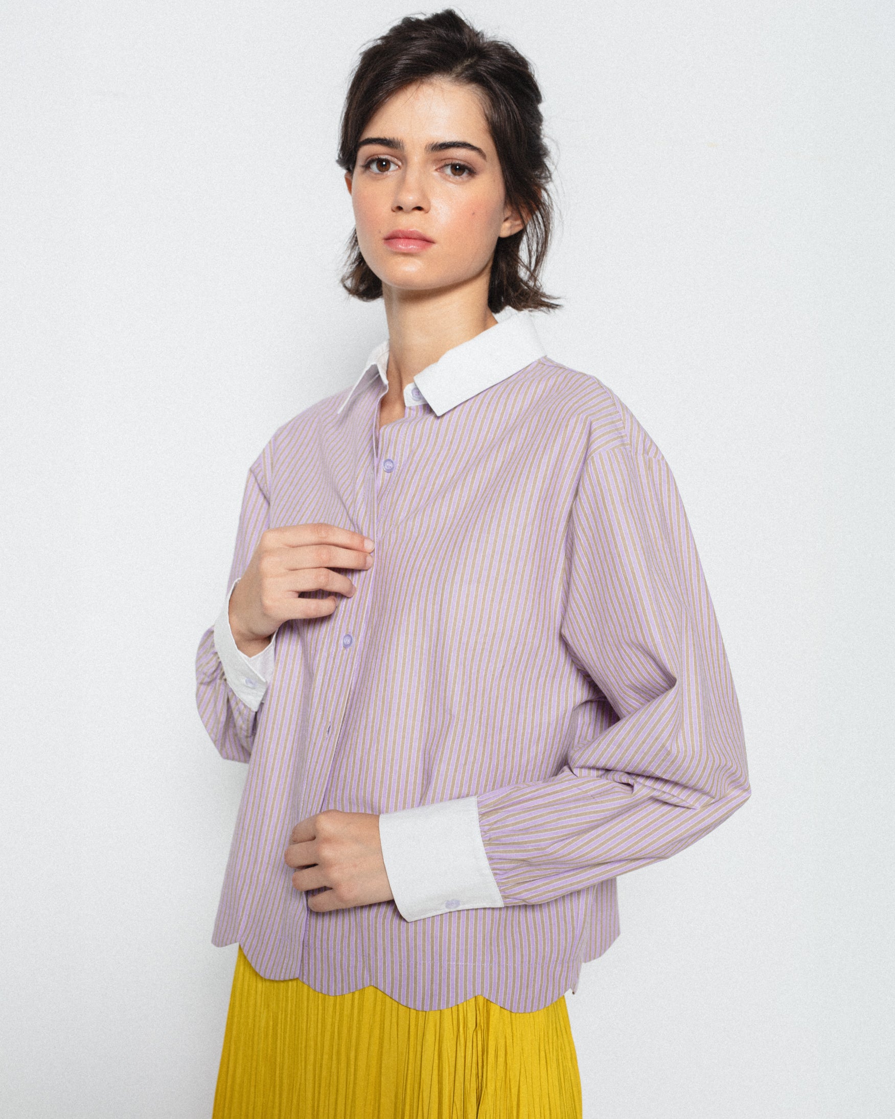 Camisa Rayas Ondas Algodón