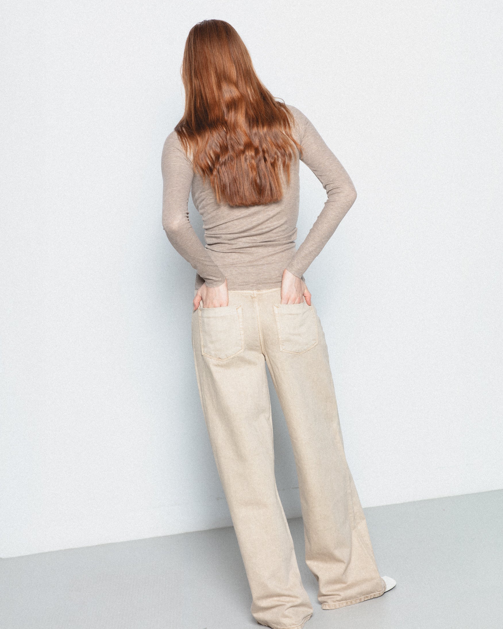 Pantalón Sarga Wide Leg Tiro Alto