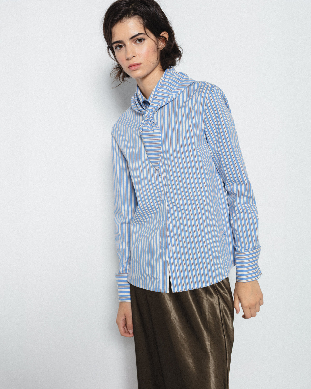 Falda Midi Bies Satinada
