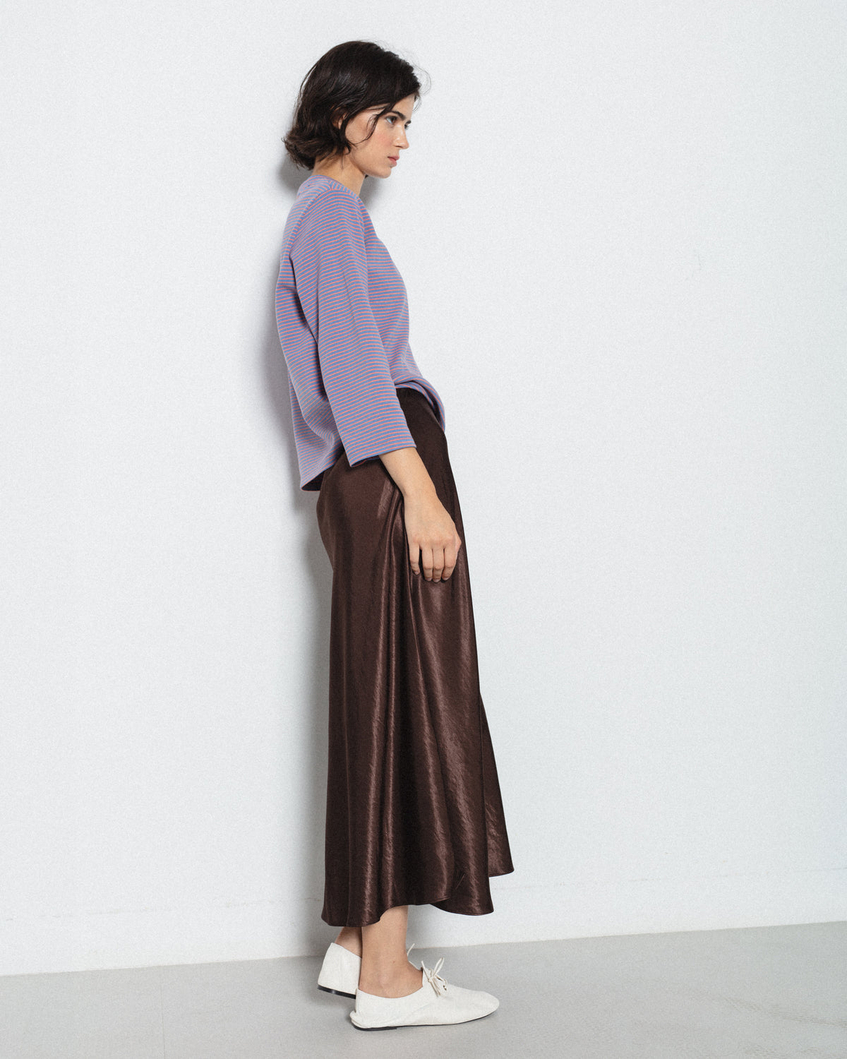 Falda Midi Bies Satinada