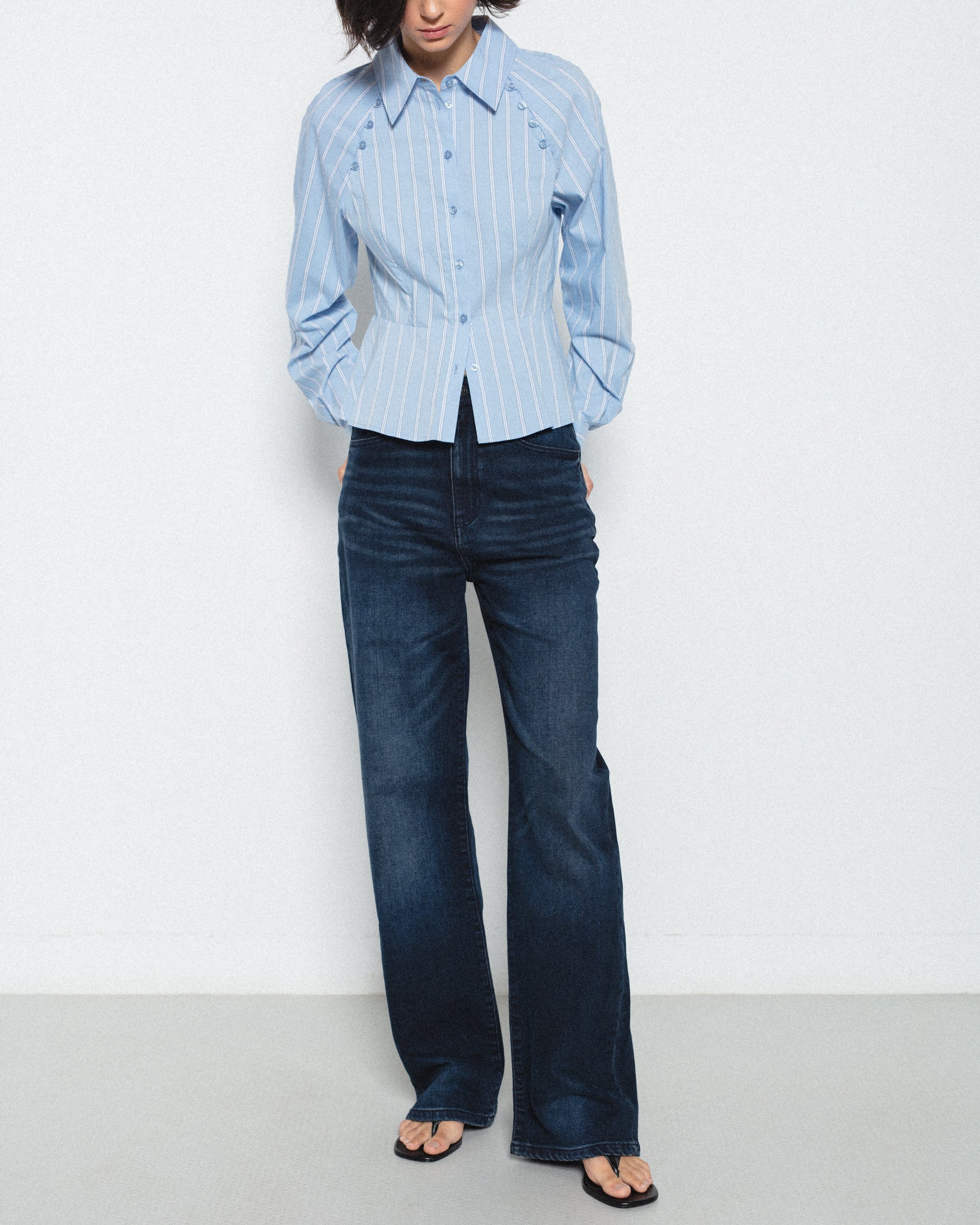 Pantalón Denim Tiro Medio Rectos
