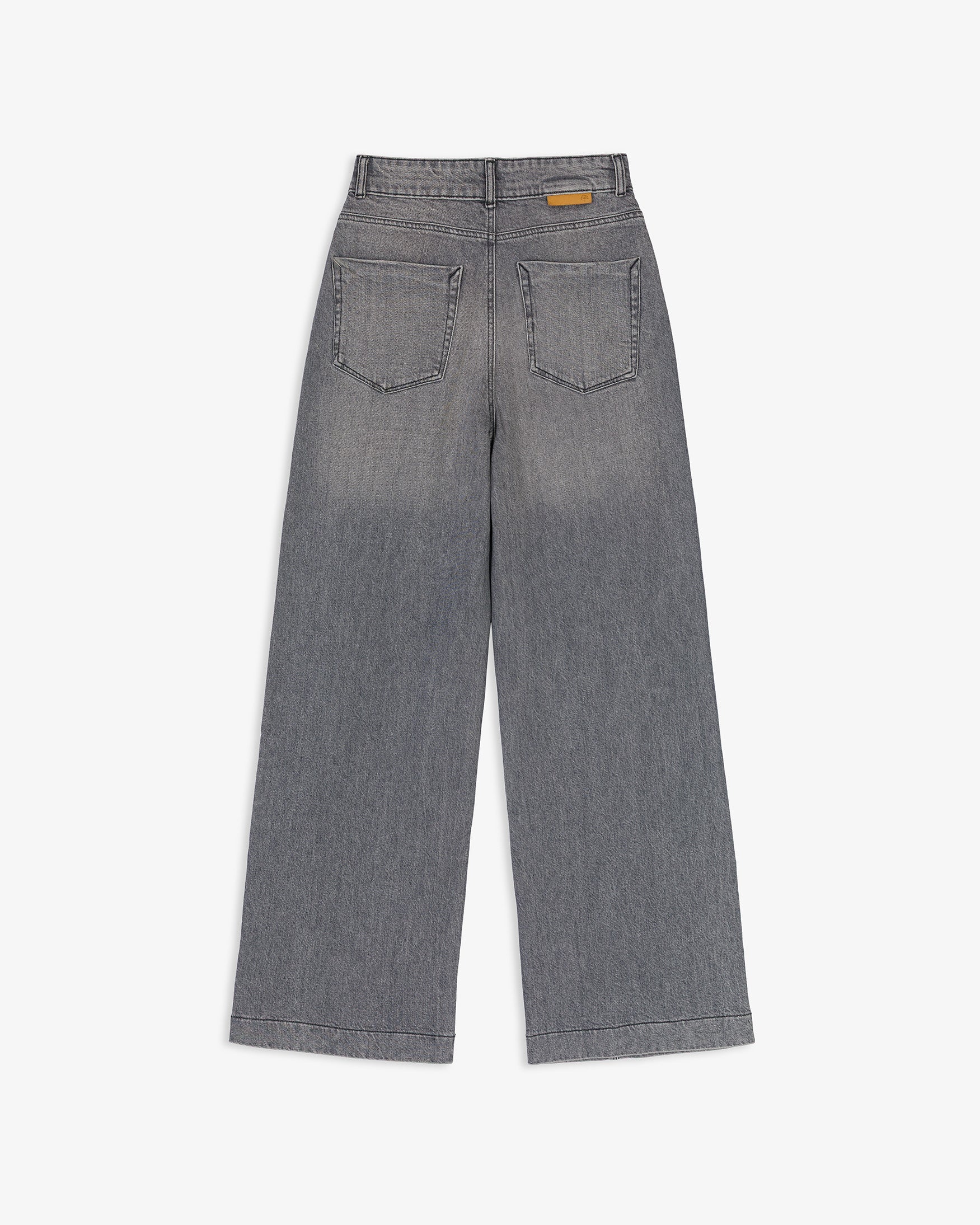 Jeans Straight Wide Leg Tiro Alto