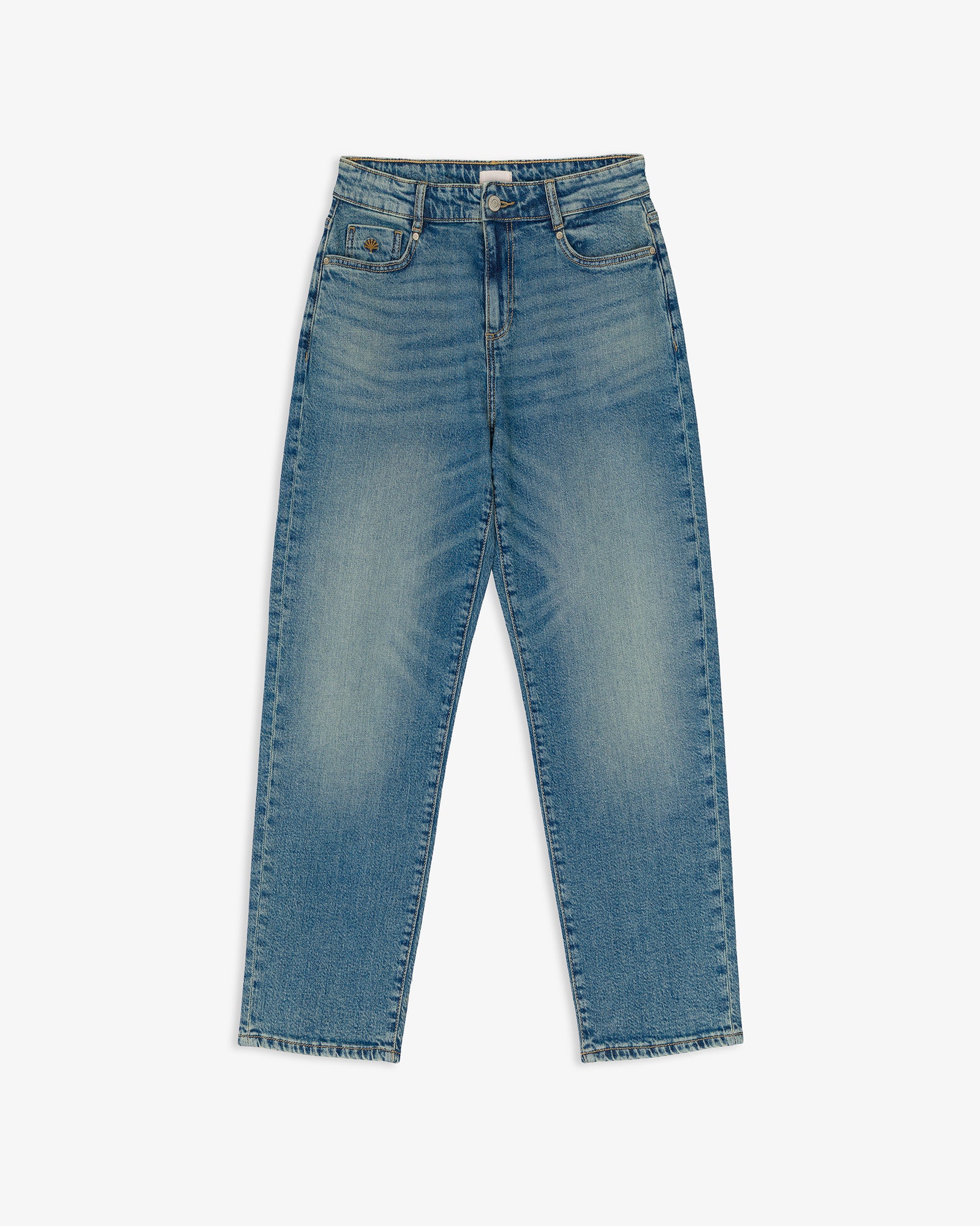 Jeans Slim Tiro Medio Cinco Bolsillos