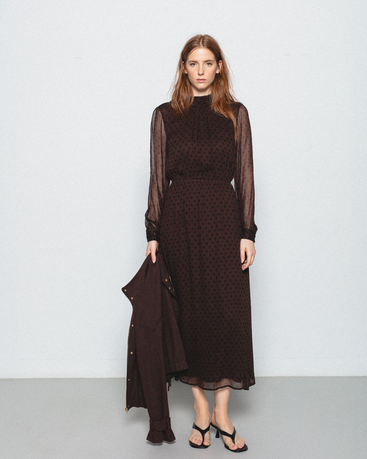 Vestido Midi Estampado Lunares