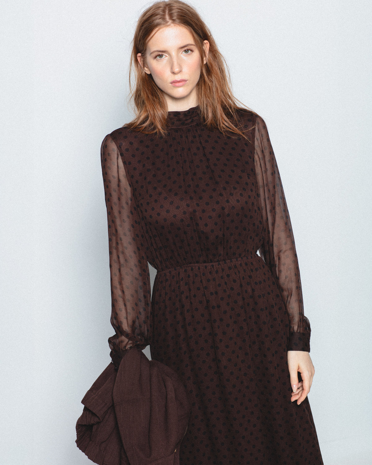 Vestido Midi Estampado Lunares