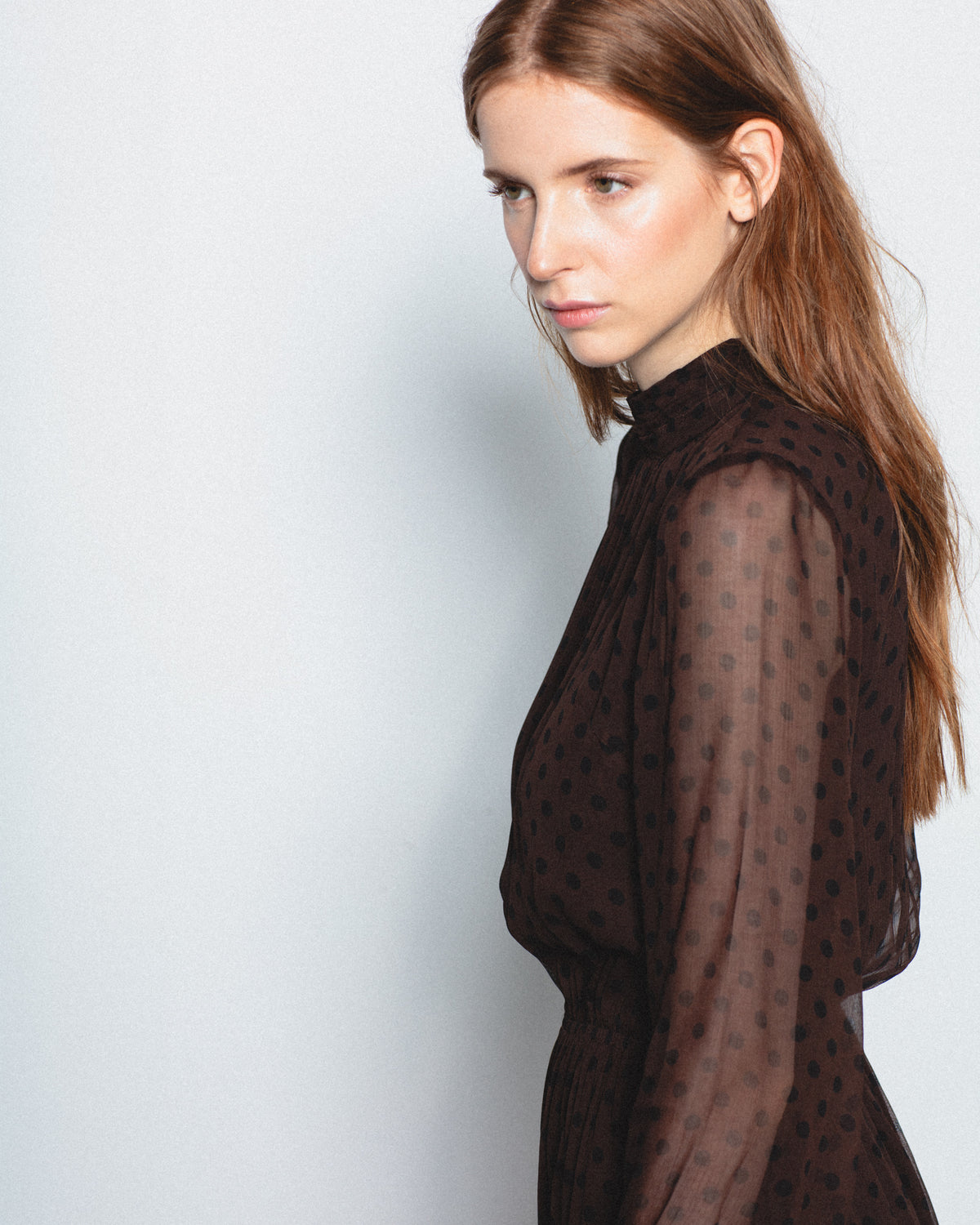 Vestido Midi Estampado Lunares