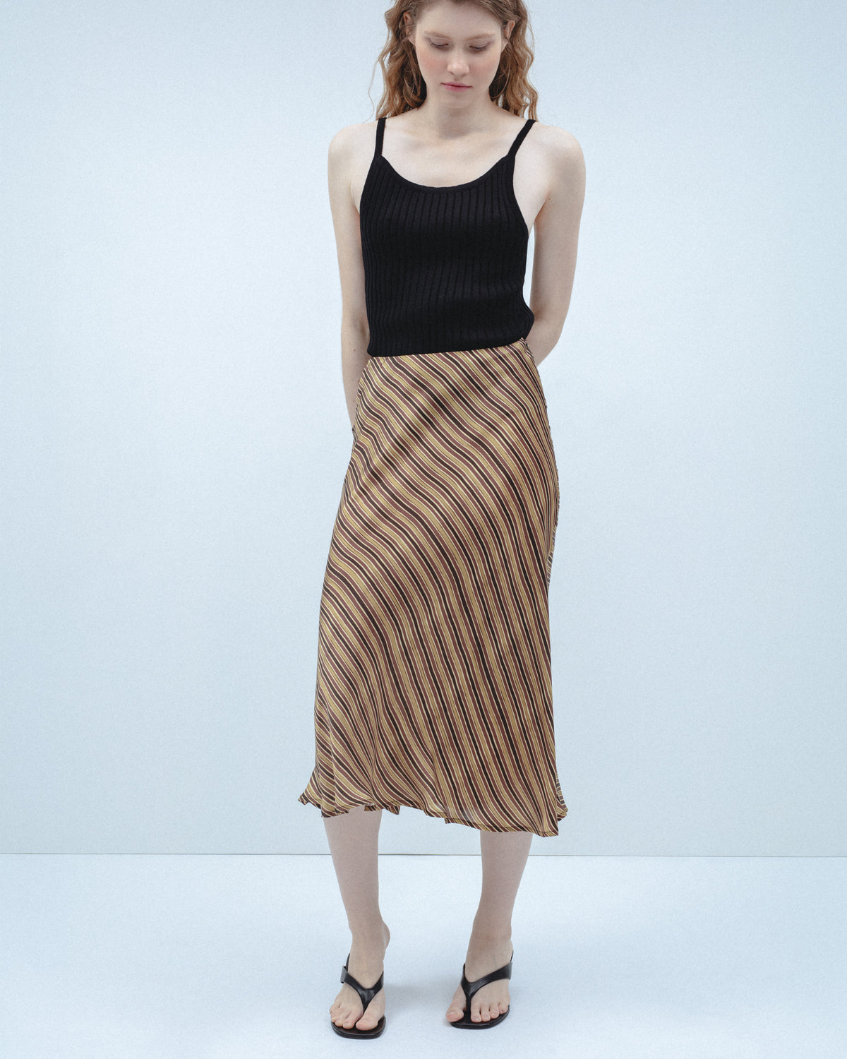 Falda Midi Cruzada Rayas