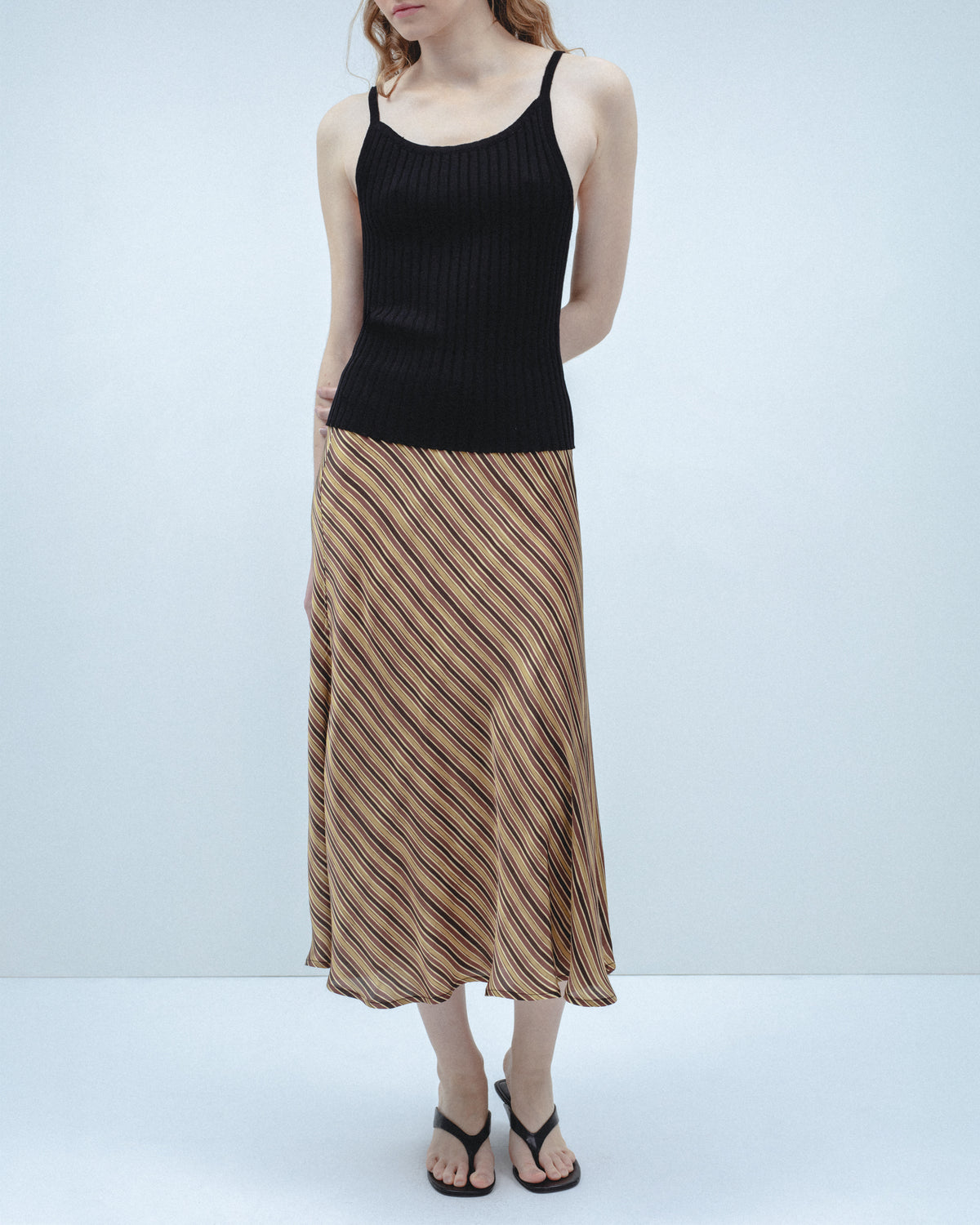 Falda Midi Cruzada Rayas