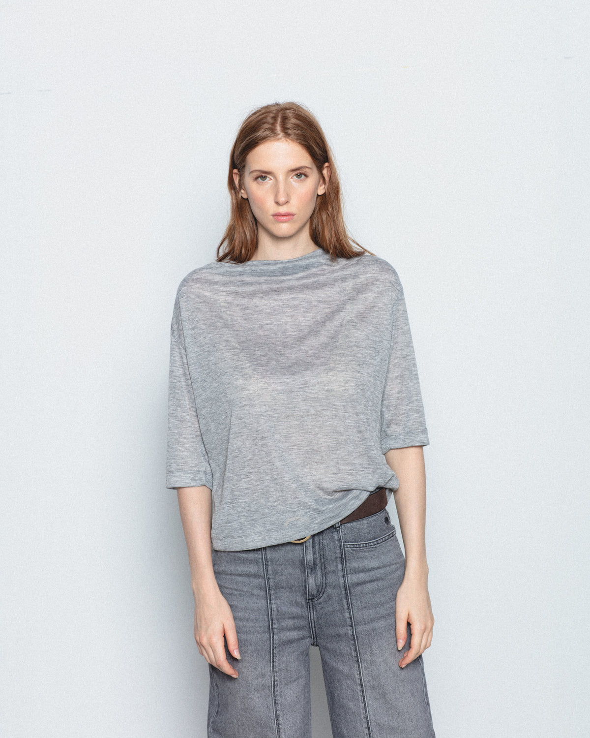 Camiseta Cuello Pliegues