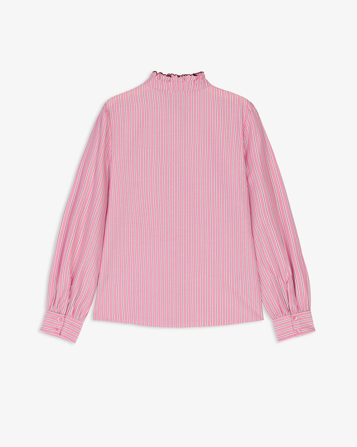 Camisa Rayas Volante Cuello