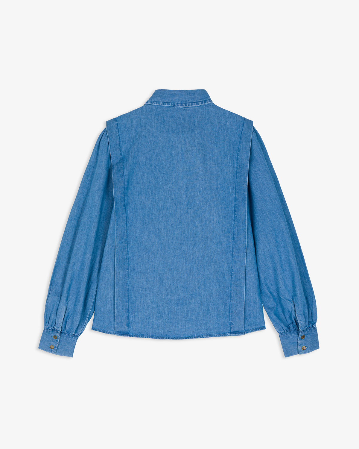 Camisa Denim Manga Abullonada