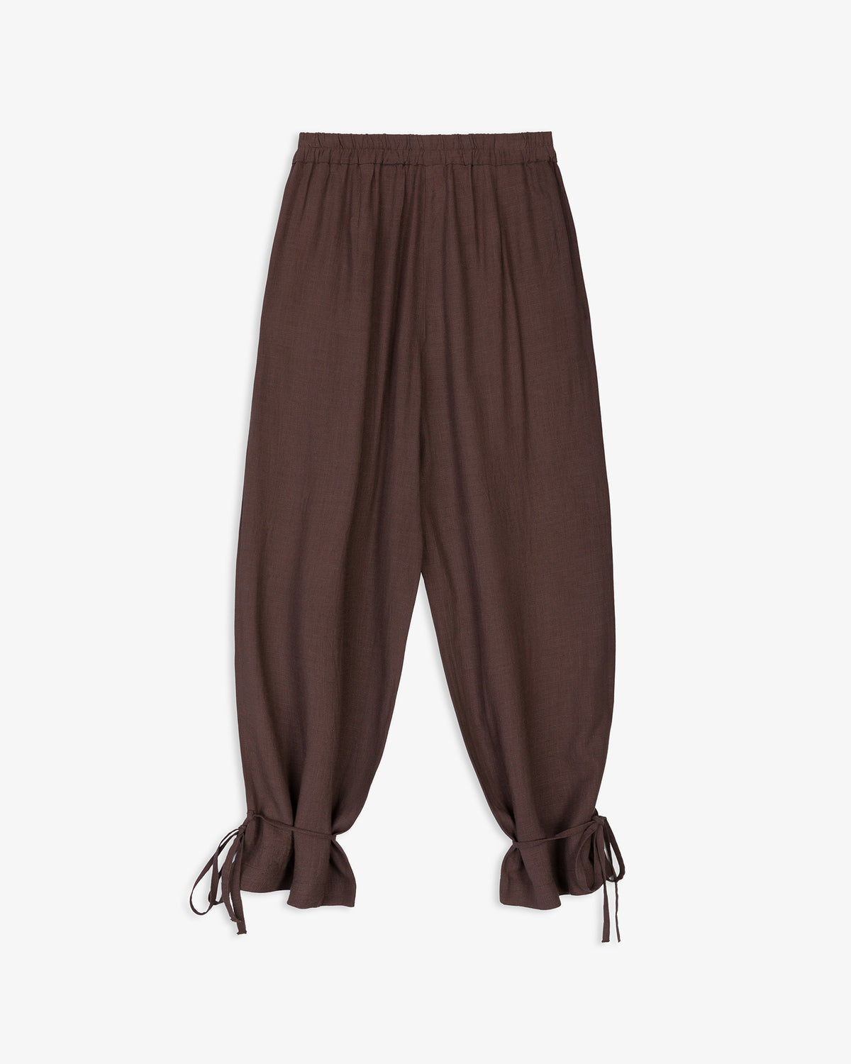 Pantalón Pliegues Bajo Lazos