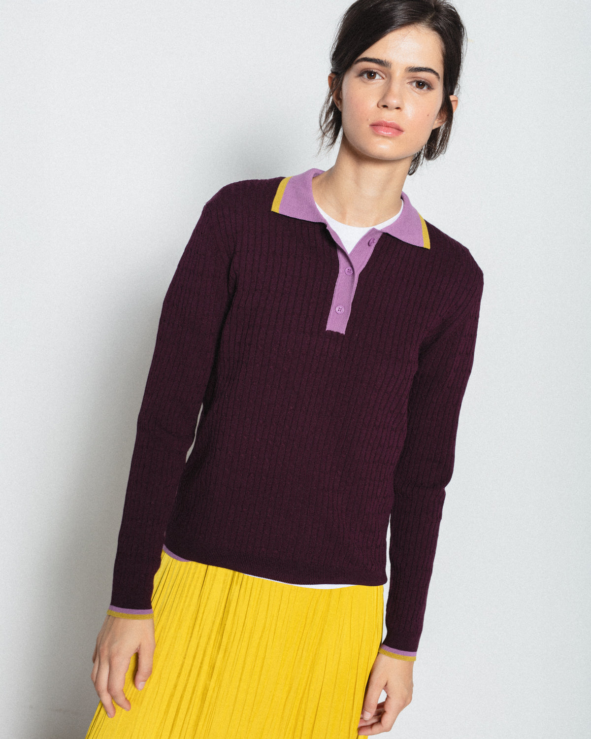 Jersey Punto Cuello Polo Contraste