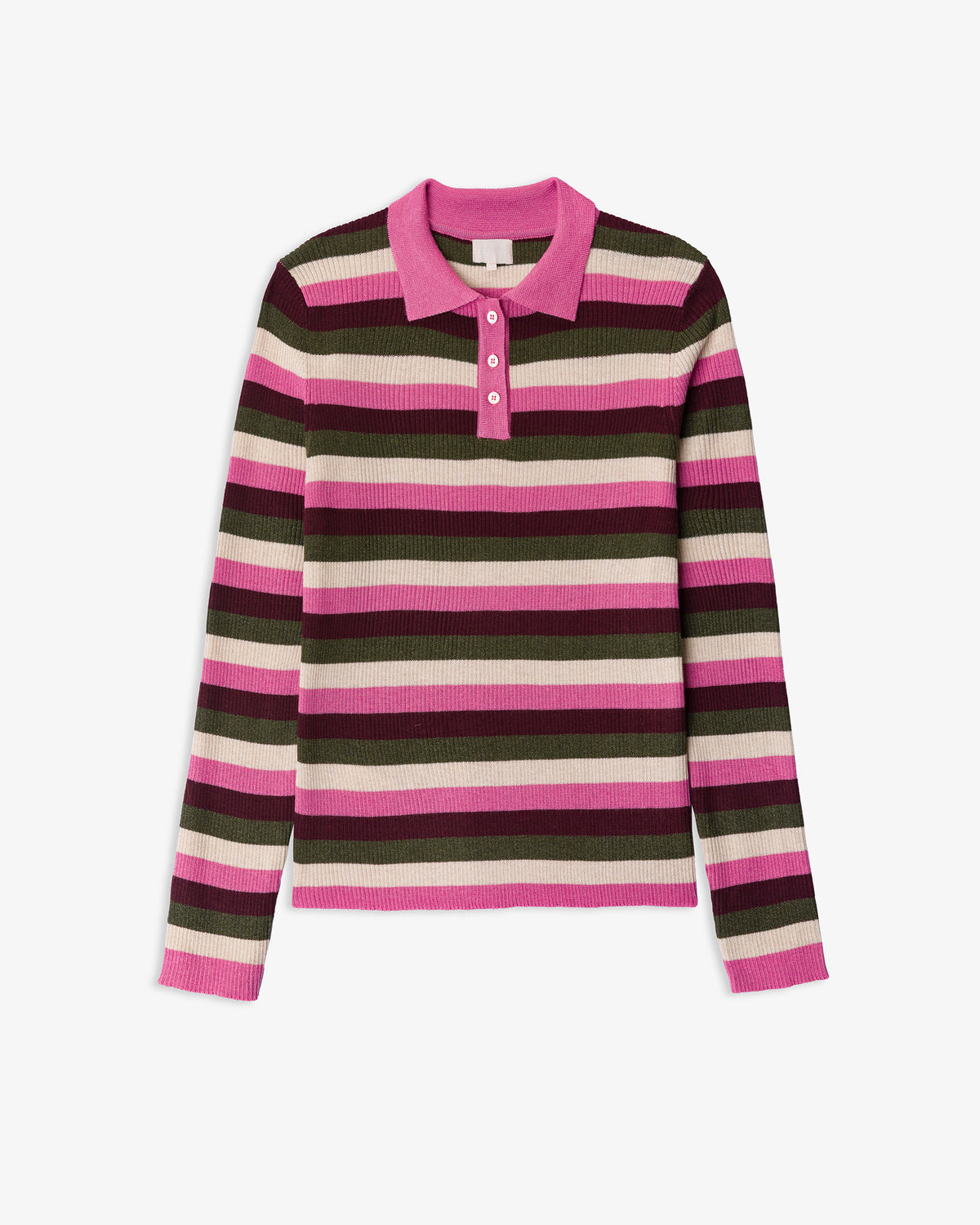 Jersey rayas cuello polo con lana