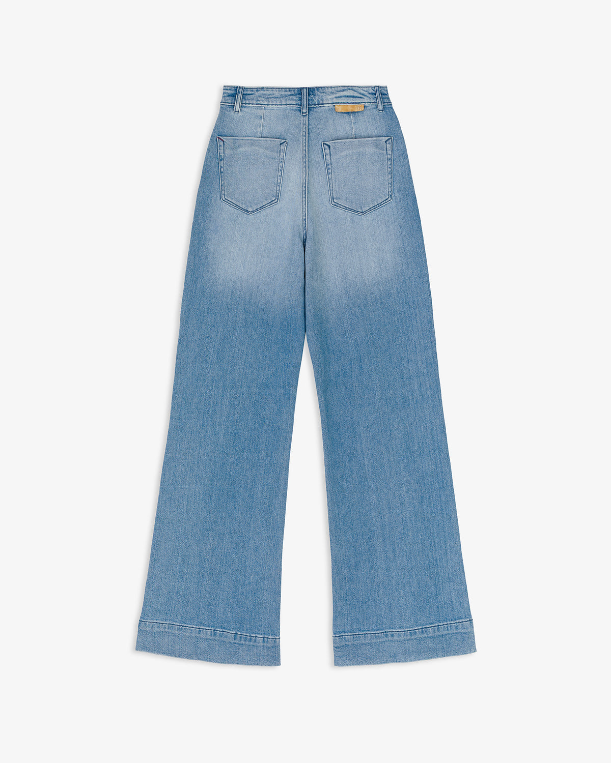 Jeans Flare Tiro Alto Bolsillos