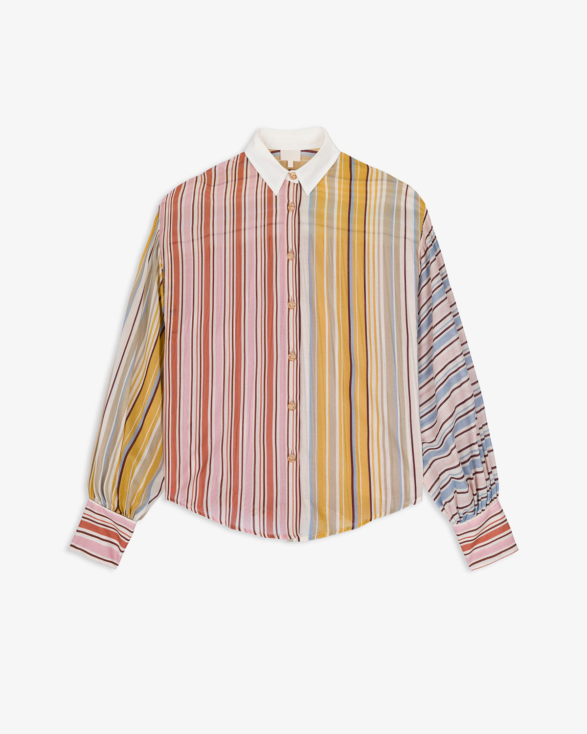 Camisa Algodón Patchwork Rayas