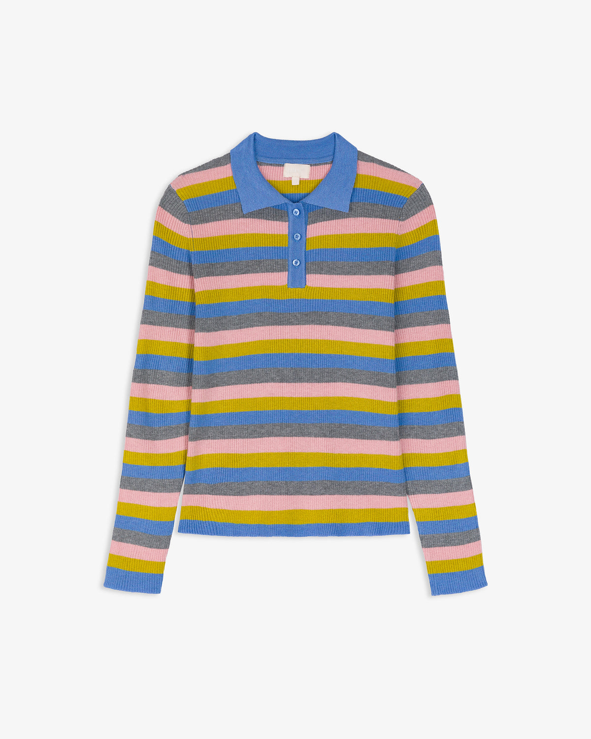 Jersey rayas cuello polo con lana