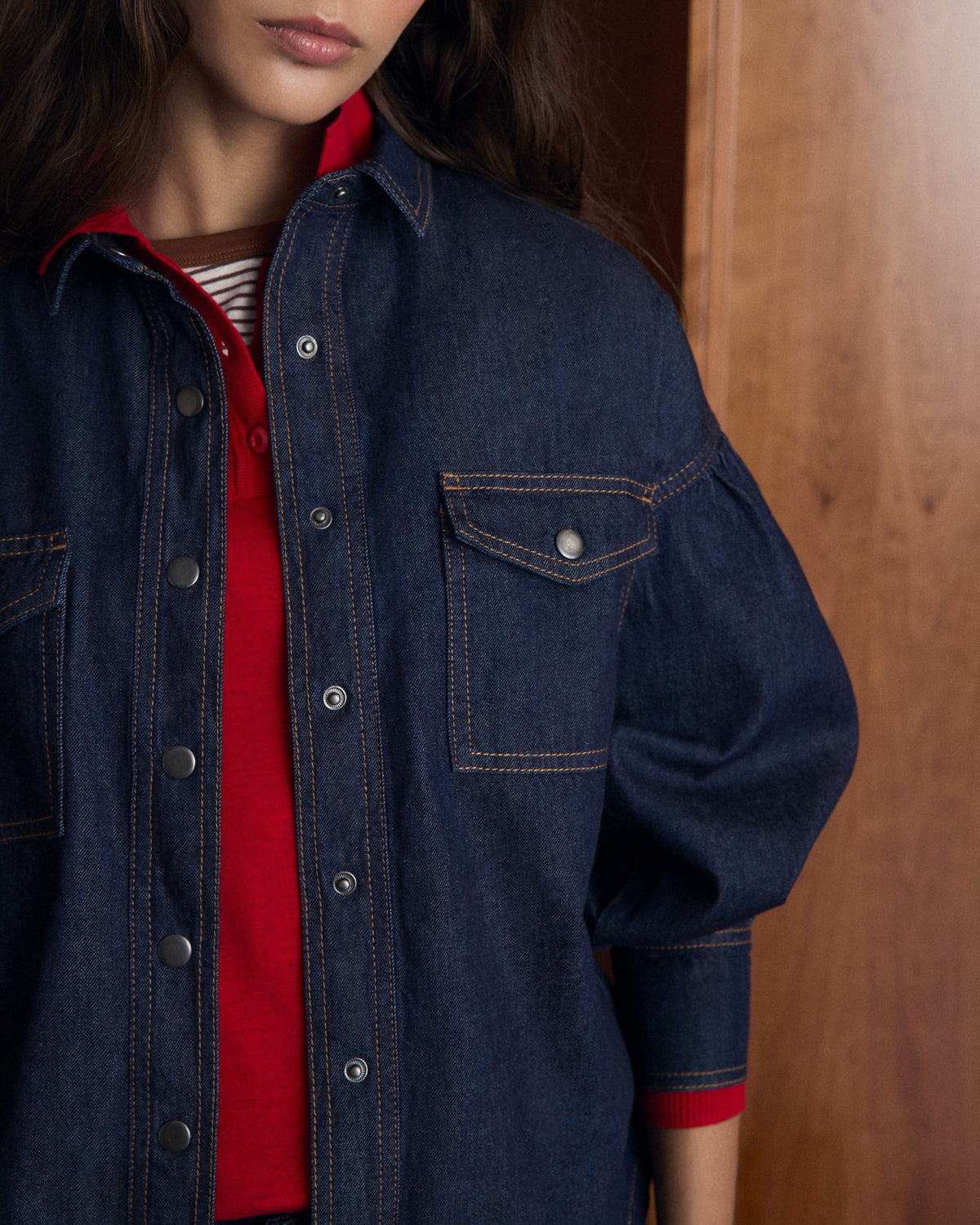 Camisa Denim Bolsillos