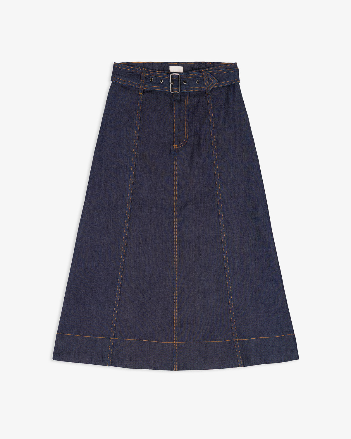 Falda Midi Denim Cinturón