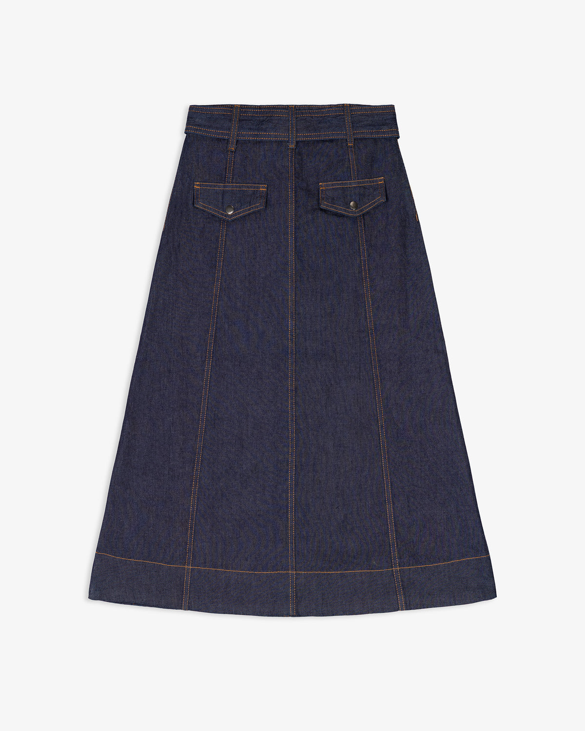 Falda Midi Denim Cinturón