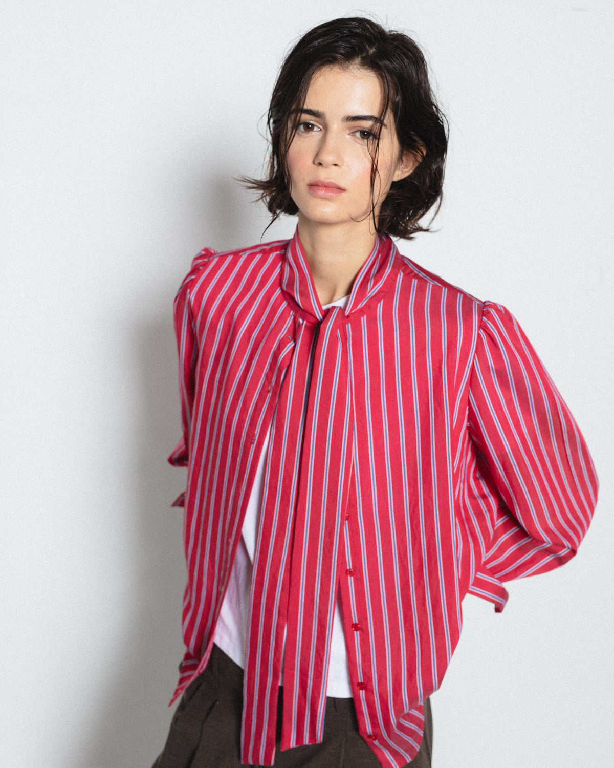 Camisa Rayas Cuello Lazada