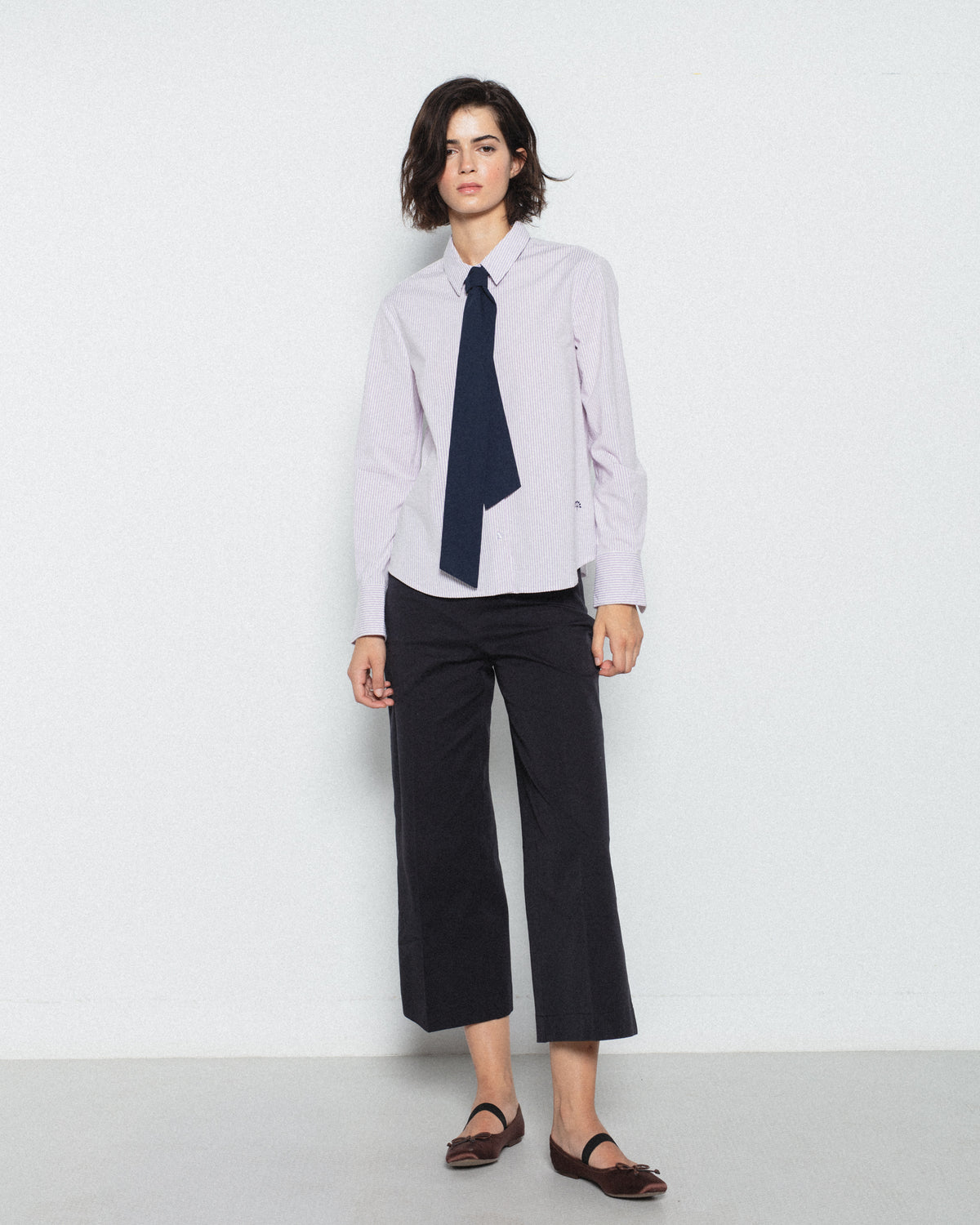 Camisa Rayas Algodón con Lazada