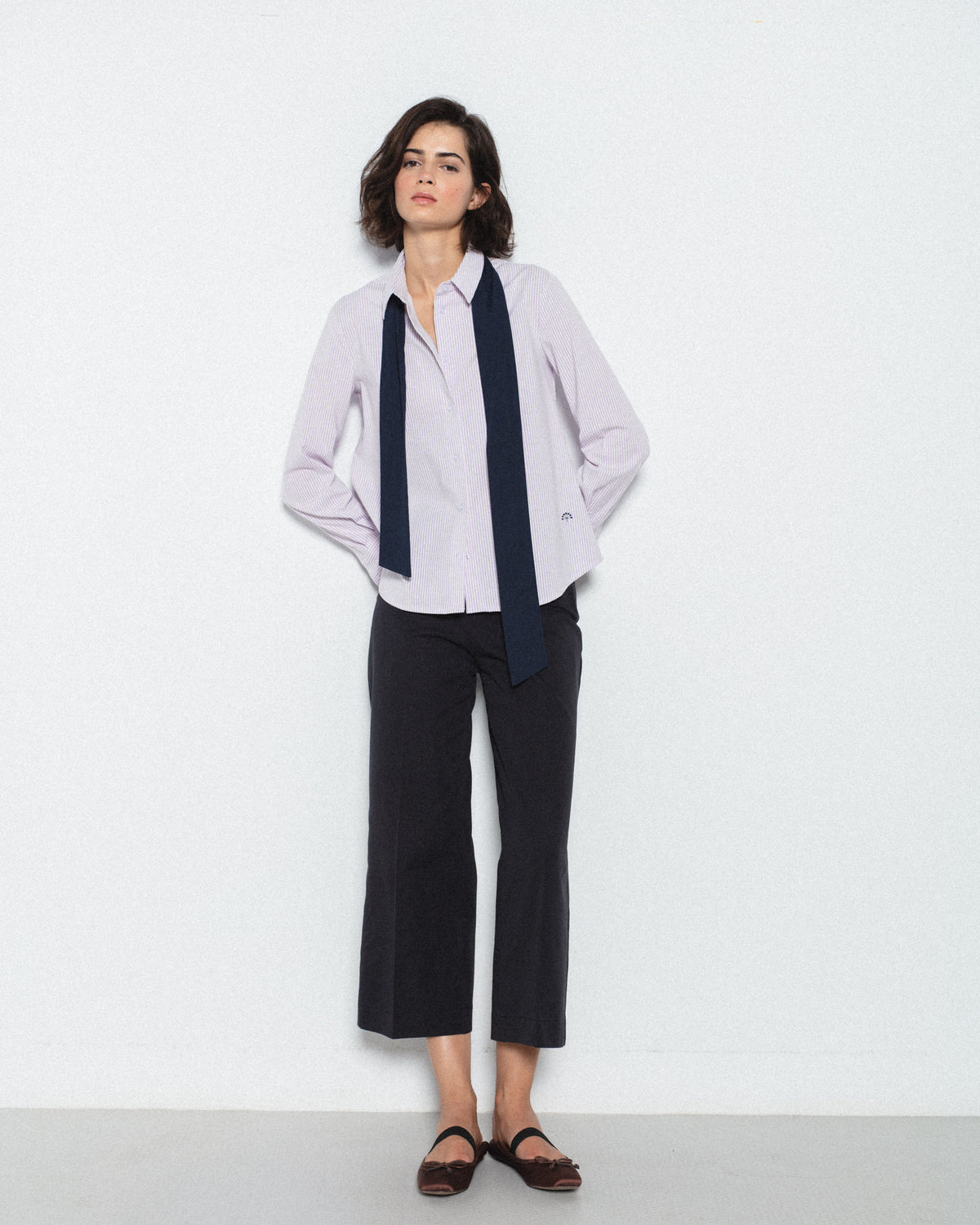 Camisa Rayas Algodón con Lazada