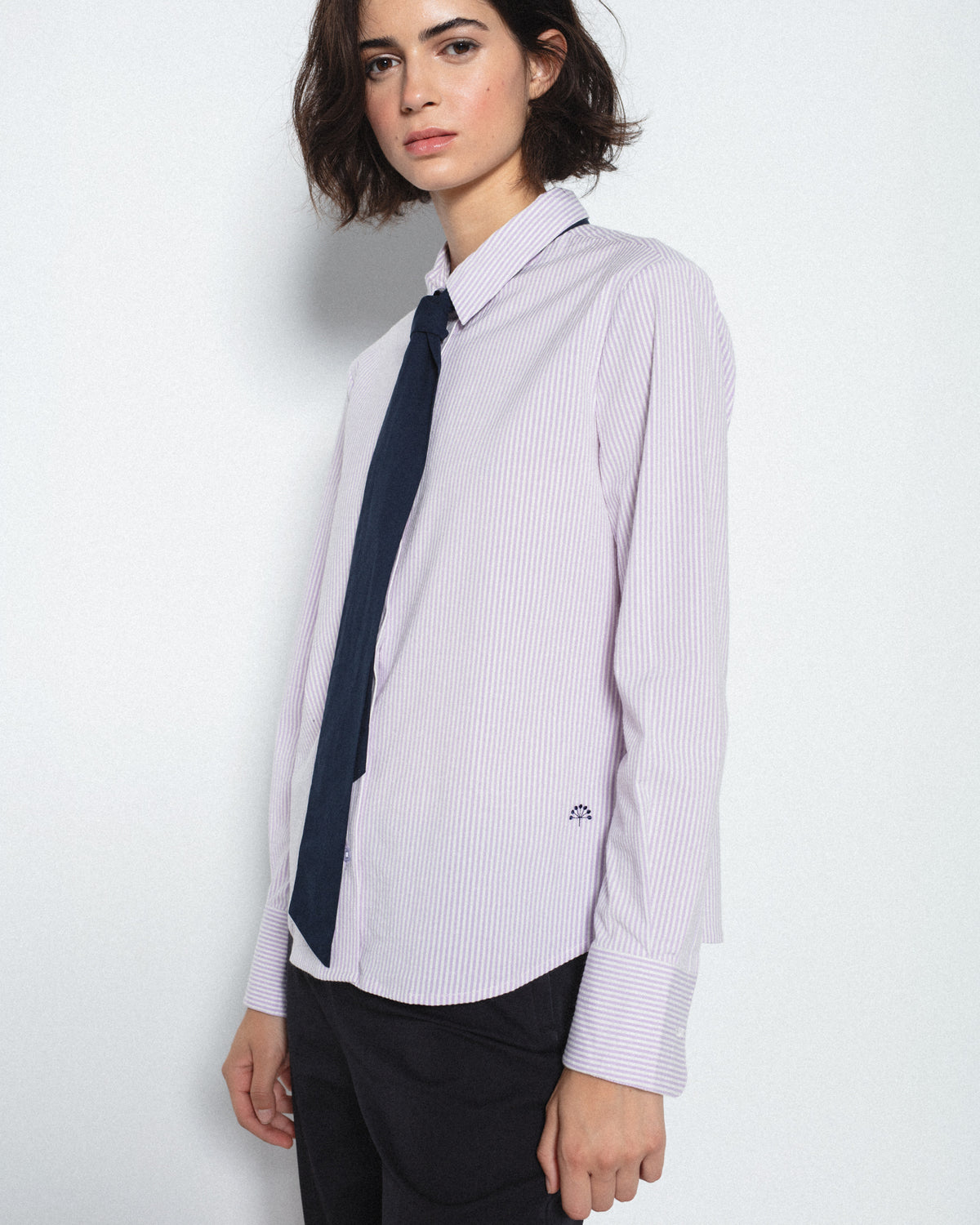 Camisa Rayas Algodón con Lazada