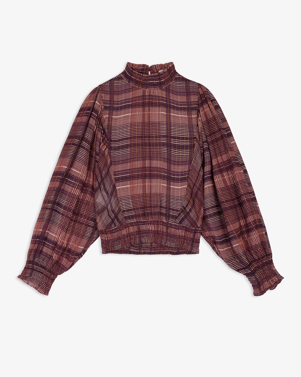 Blusa Cuadros Nido de Abeja Lurex
